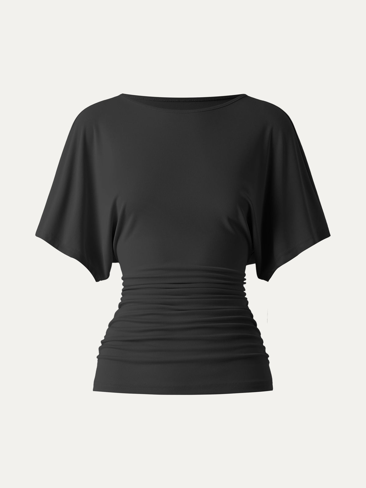 Effortless Boatneck Batwing Sleeve Side Ruched Top — original photo 7