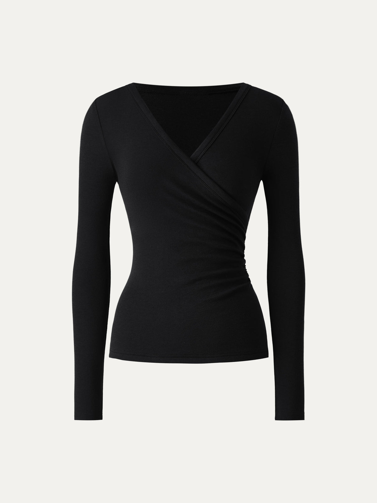 Eco-MiYaMoon® Surplice Ruched Long Sleeve Top — original photo 8