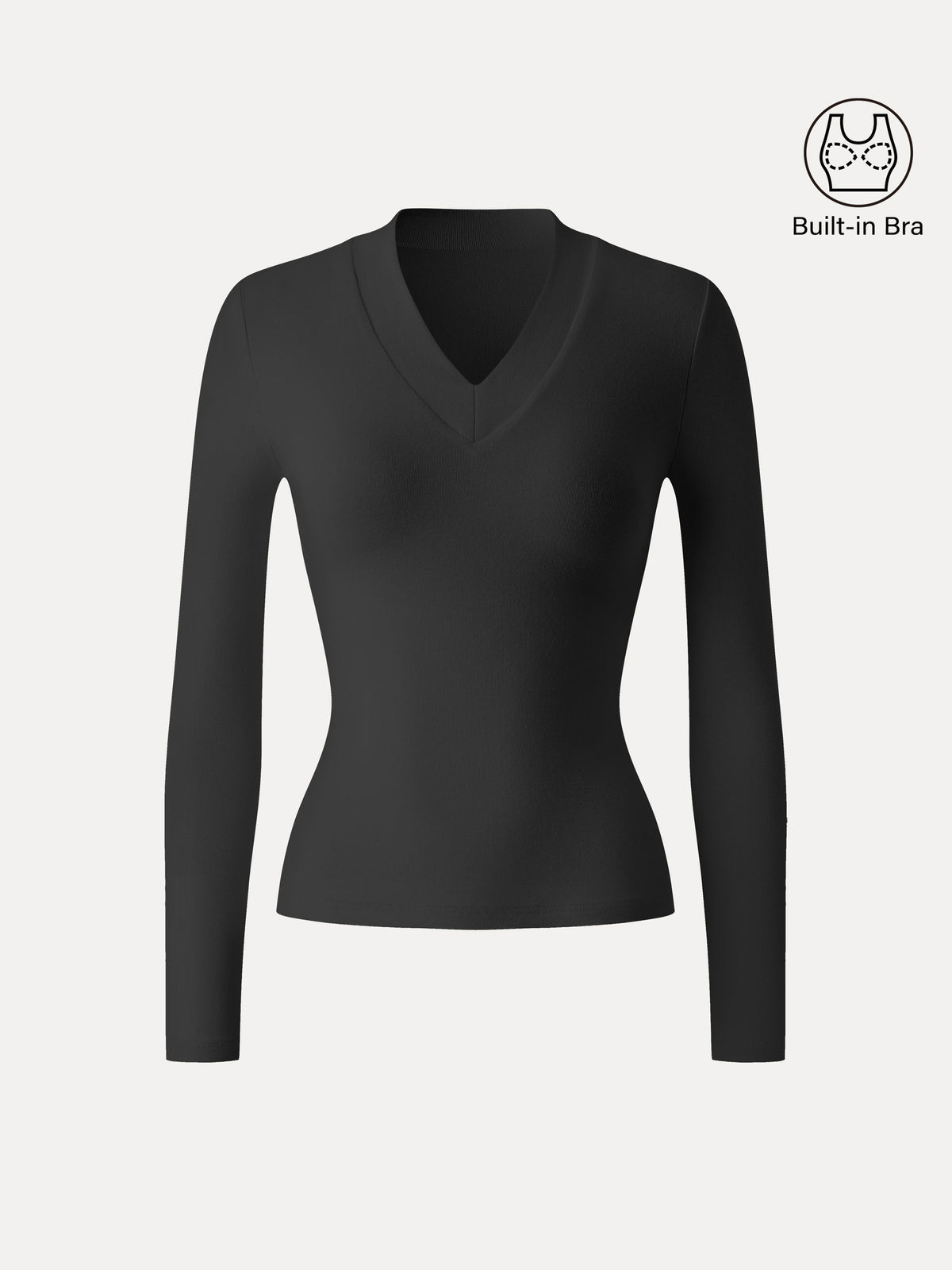 LiteWarm Essential V-neck Wide Binding Slimming Built-In Bra Top — original photo 8