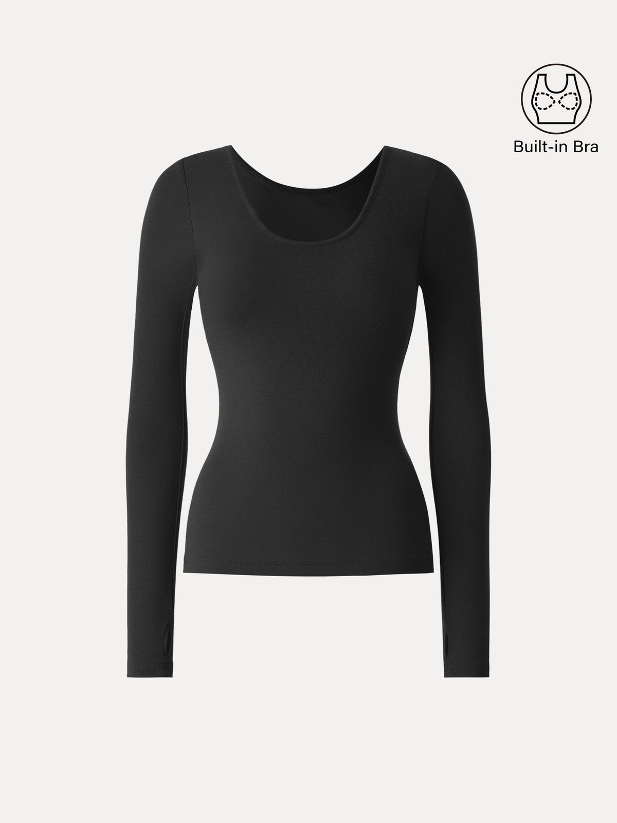 Lyocell Cashmere Scoop Neck Thumbhole Bra Top — original photo 10