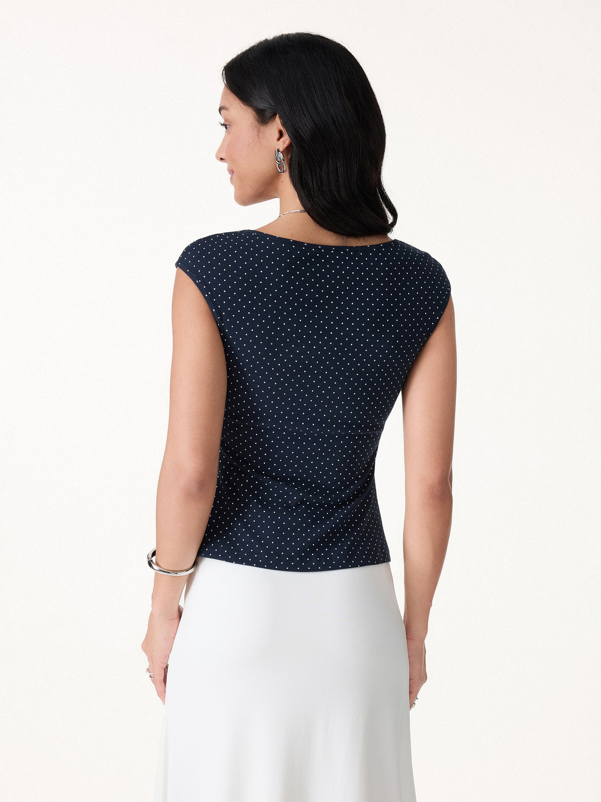 Polka Dots Square Neck Built-In Bra Top — original photo 5