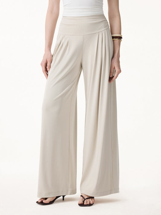 Sandwashed Super Flowy Tucked Palazzo Pant with Pockets — original photo 1