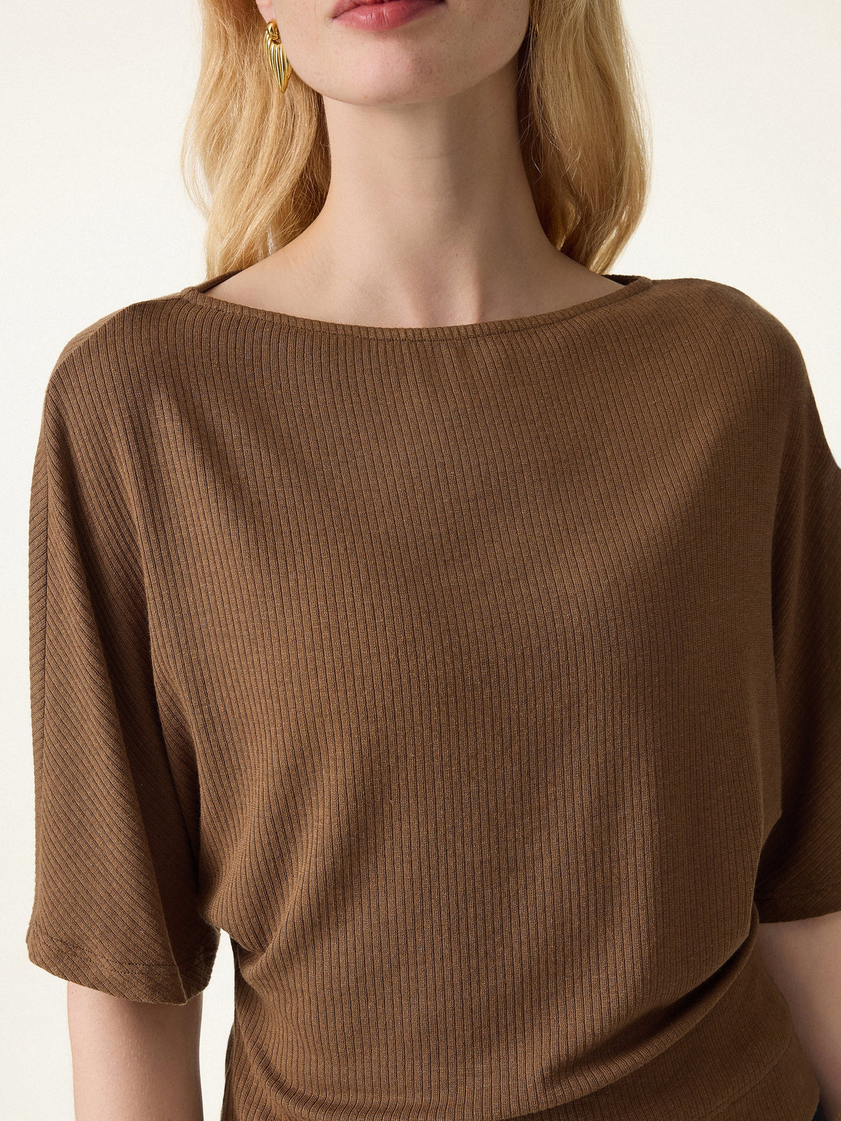 Soft Ribbed Boatneck Relaxed Top — original photo 5