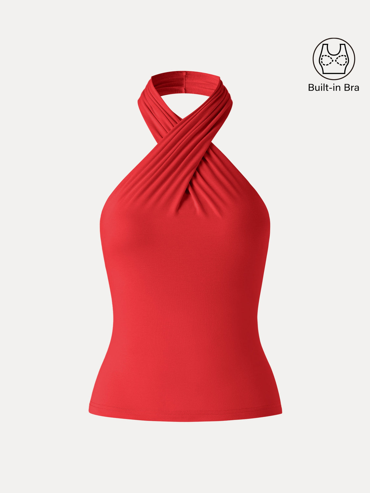 Criss Cross Halter Neck Going-Out Built-In Bra Top — original photo 12