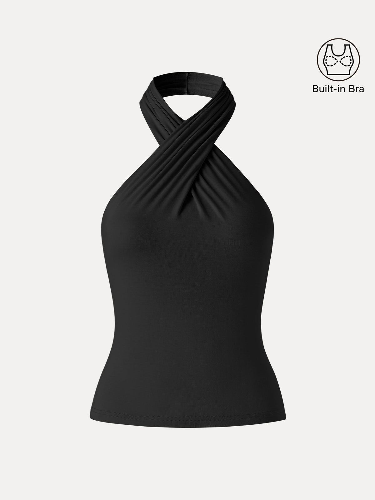 Criss Cross Halter Neck Going-Out Built-In Bra Top — original photo 8