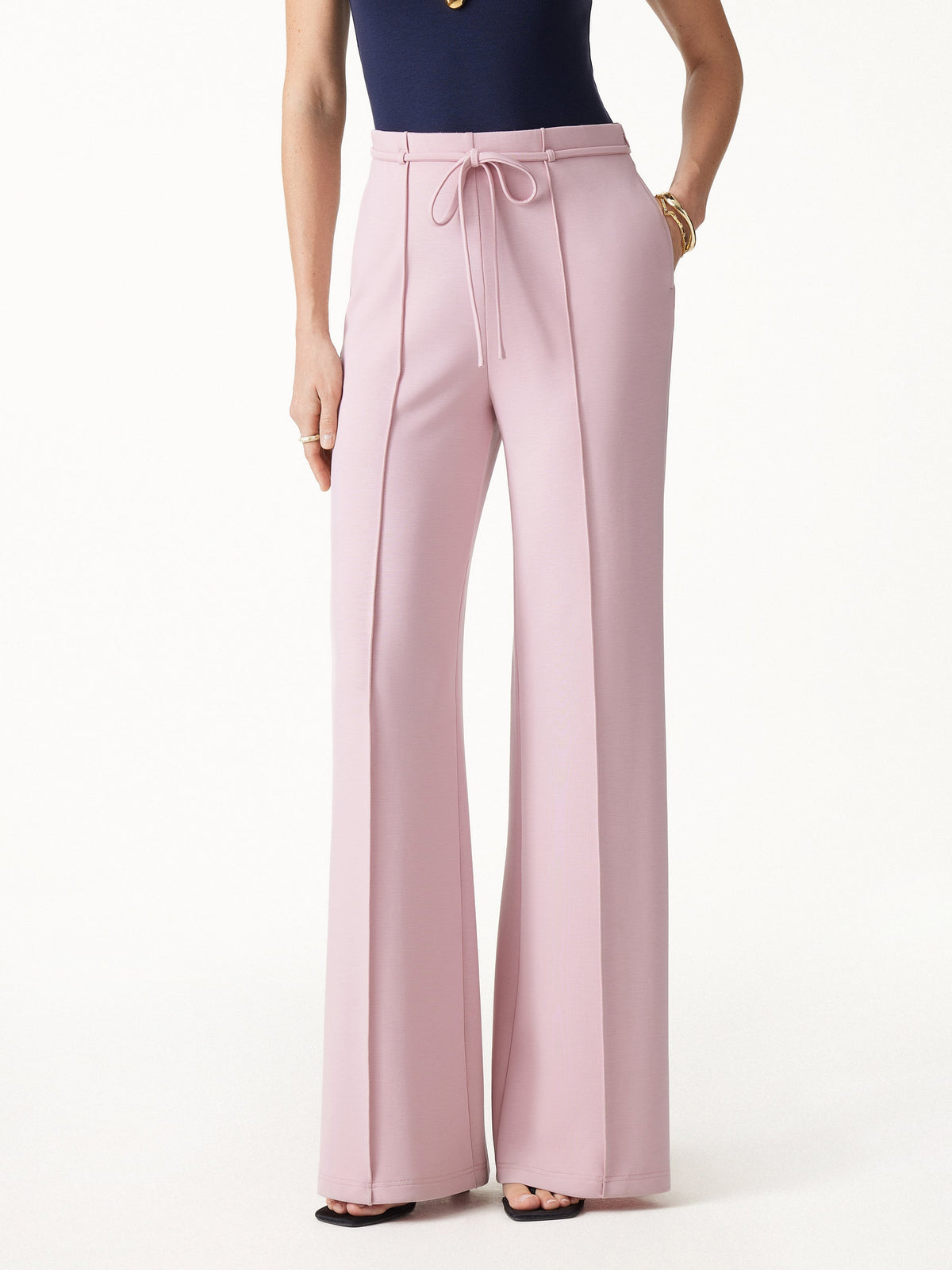 2Pcs Set Long Sleeve Drop-Shoulder Cardigan & High-Rise Flare Pants with Pockets — original photo 7