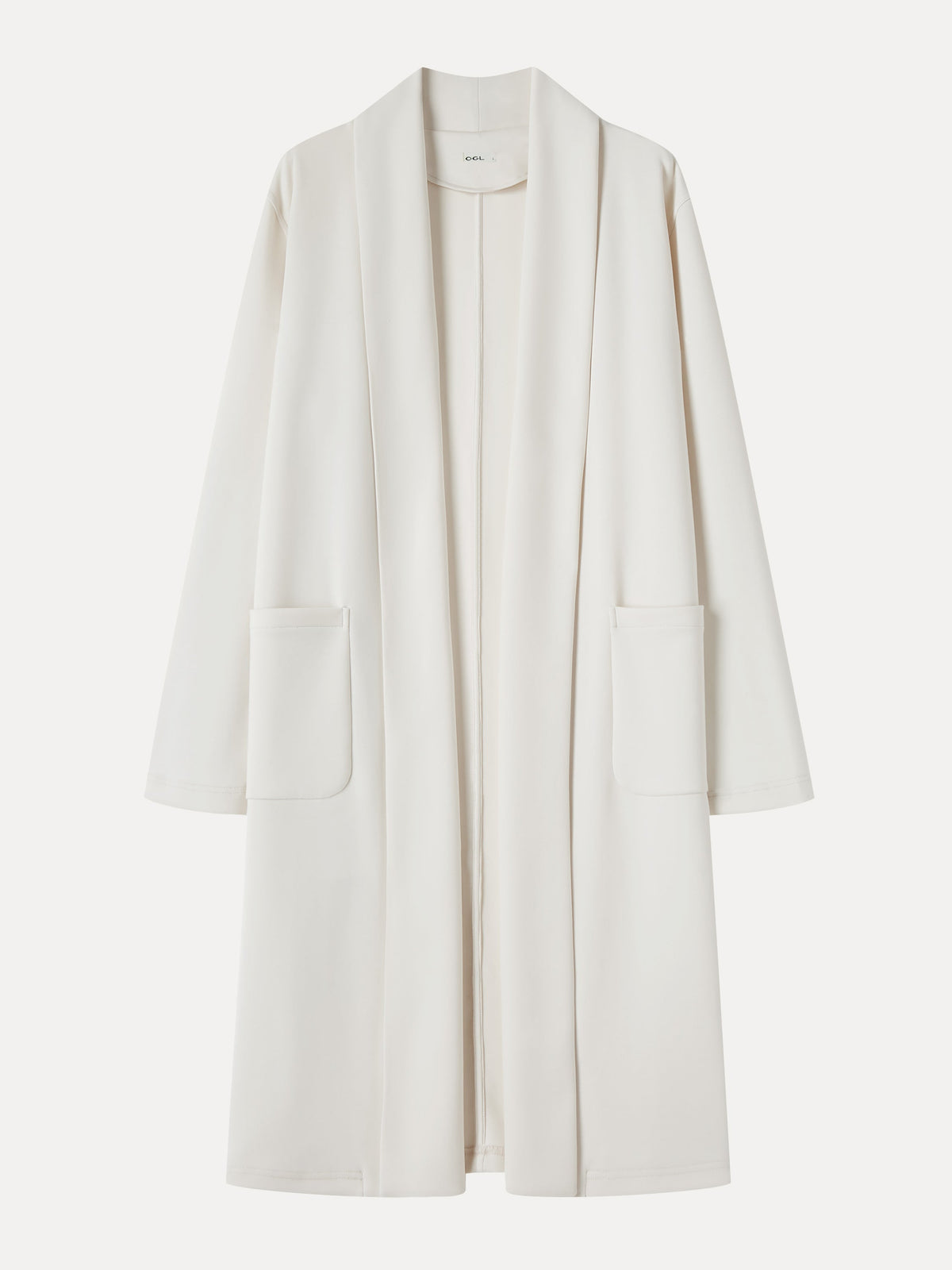 Modal Spacer Knit Shawl Collar Pocketed Long Cardigan — original photo 5