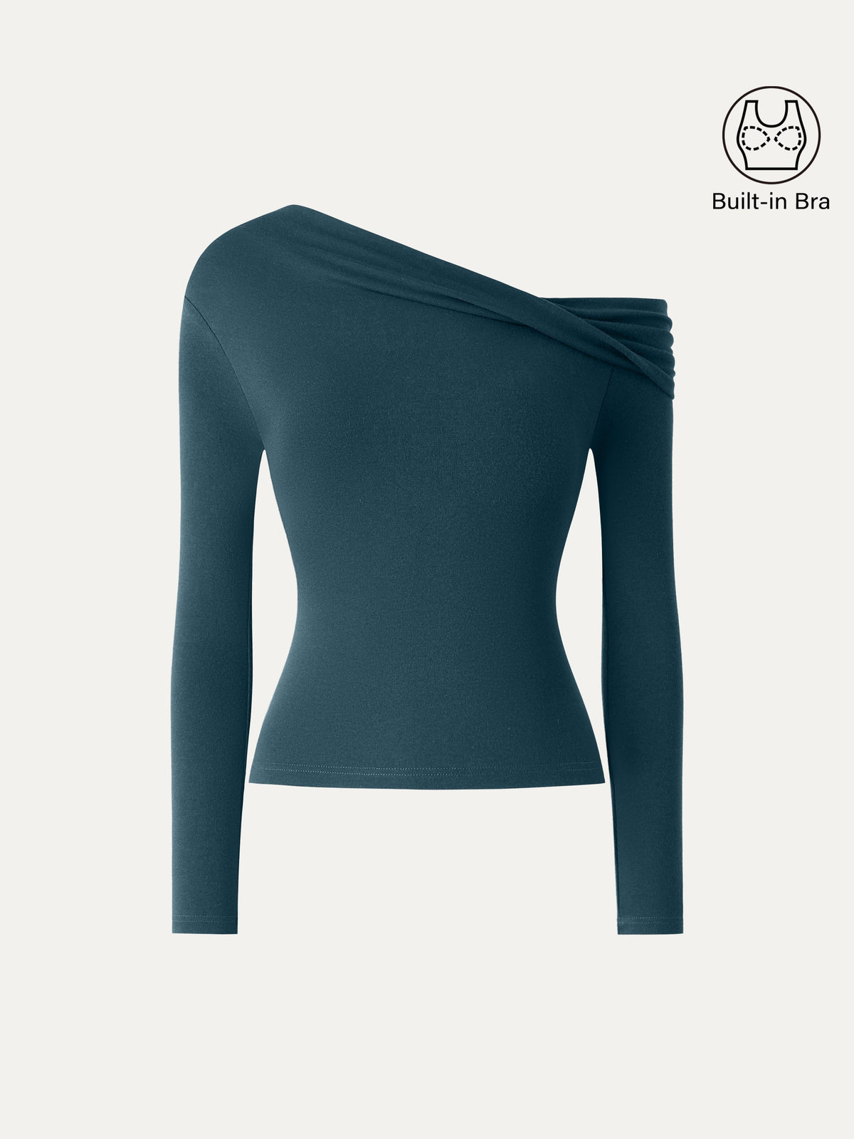 LiteWarm Convertible Neck Long Sleeve Built-In Bra Top — original photo 15