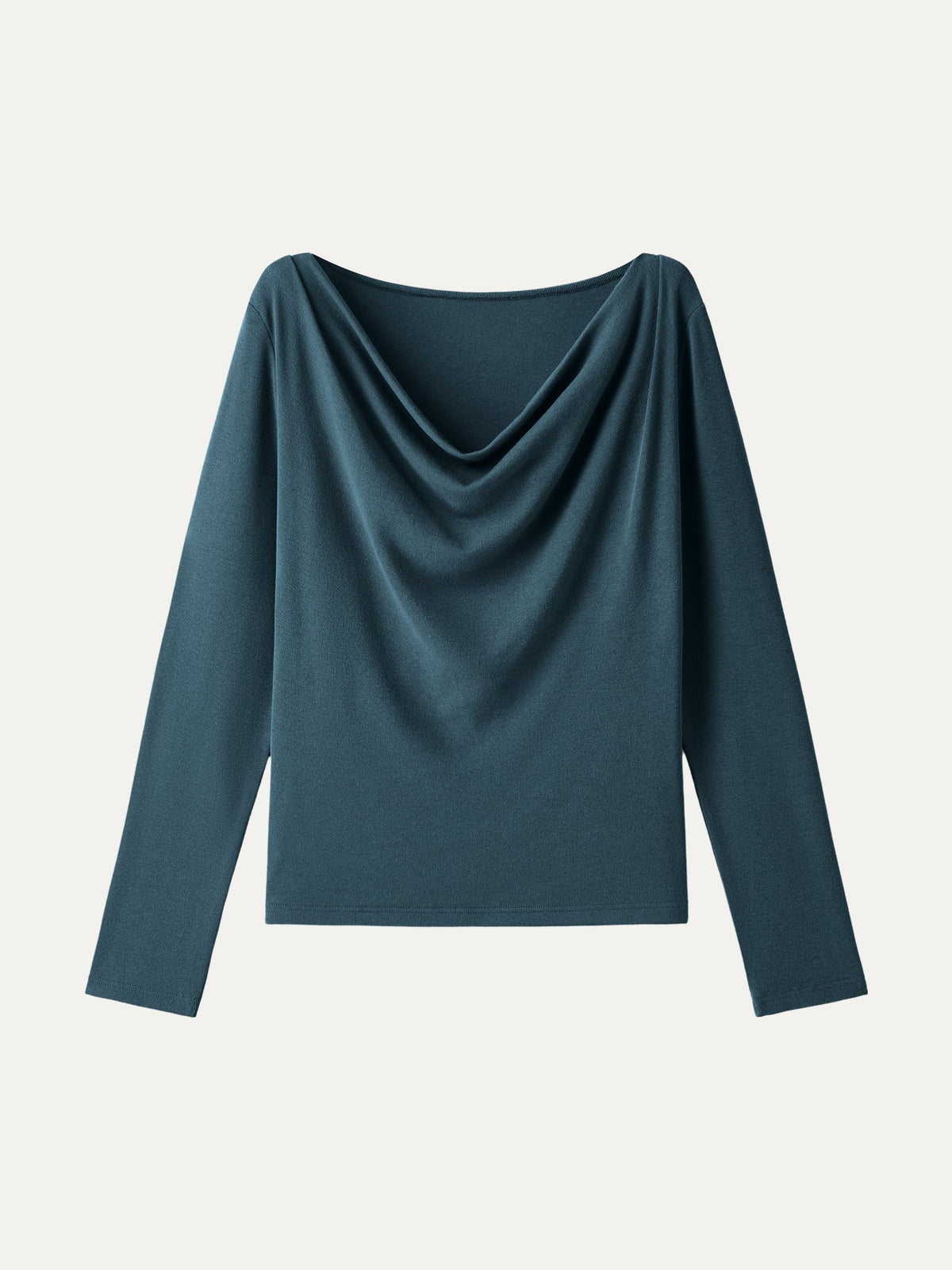 LiteWarm Cowl Neck Long Sleeve Draped Top — original photo 9