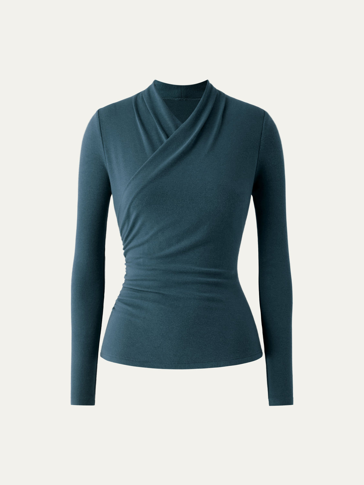 LiteWarm Surplice Long Sleeve Ruched Top — original photo 5