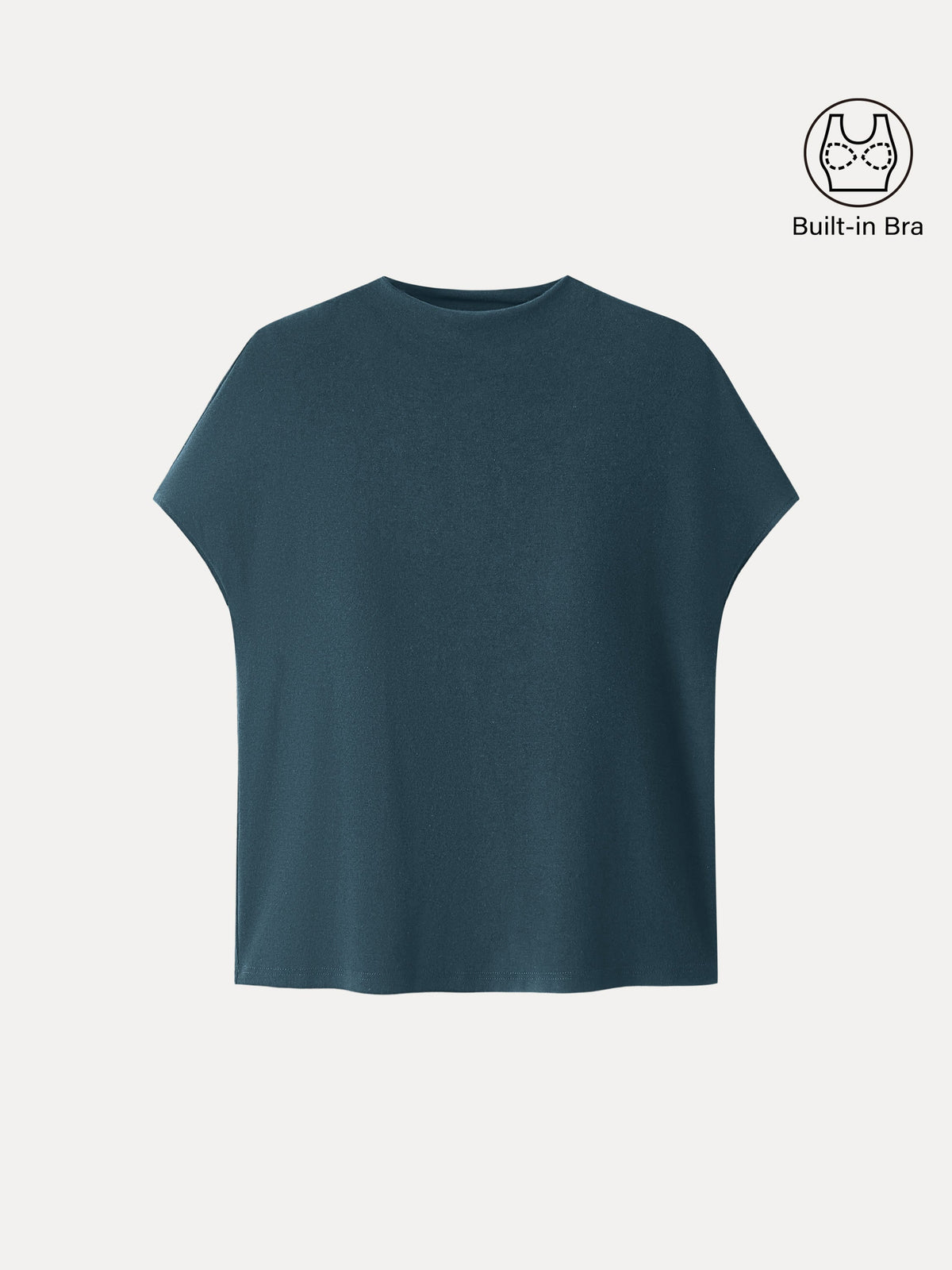 LiteWarm Mock Neck Short Sleeve Built-In Bra Top — original photo 15