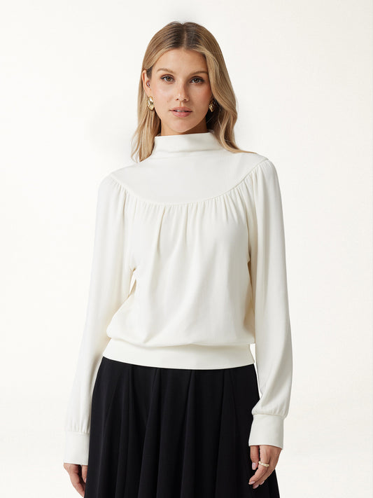ProWarm Mock Neck Ruched Banded Hem Top — original photo 1
