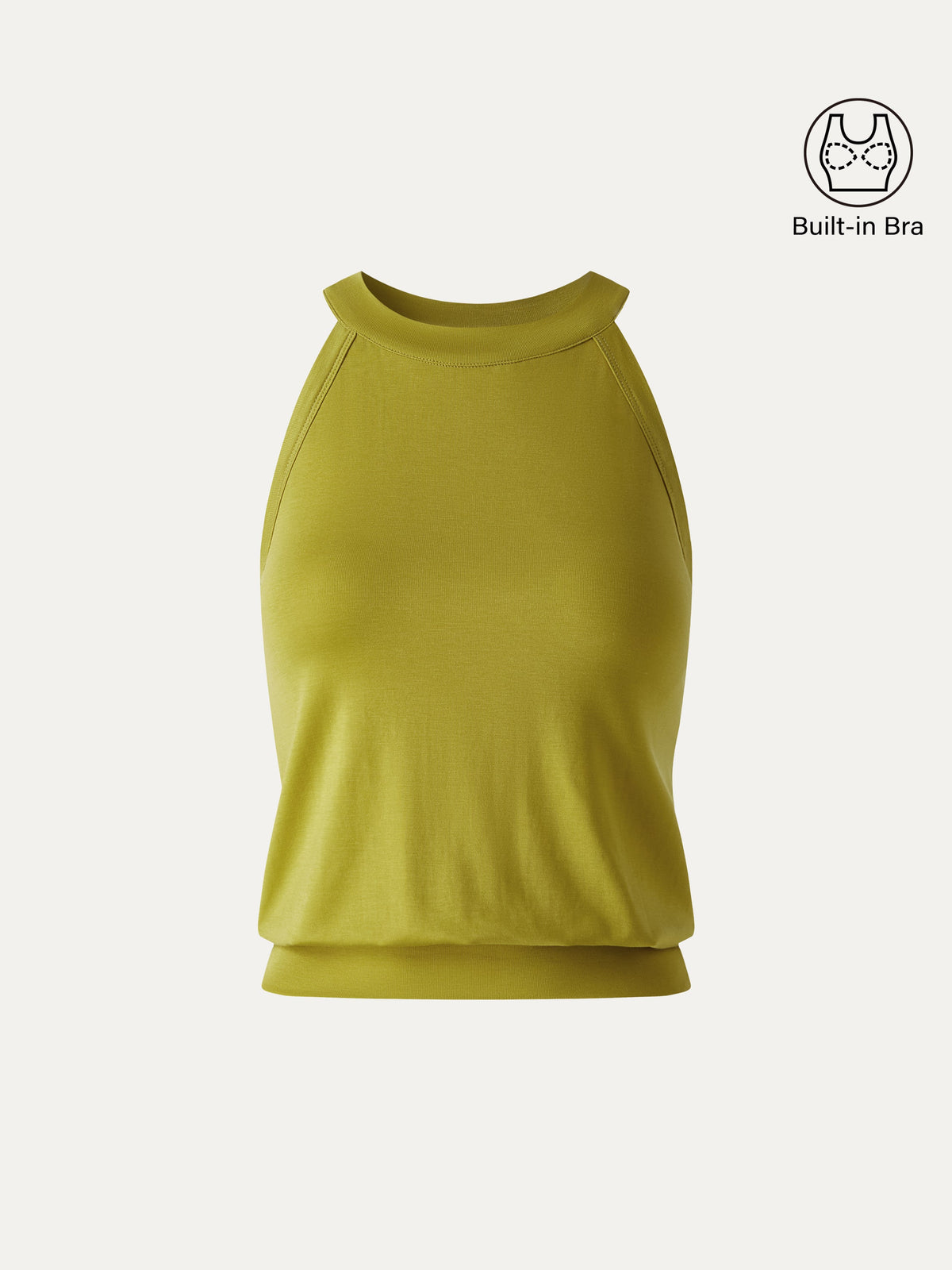 Halter Neck Banded Hem Built-In Bra Tank — original photo 7