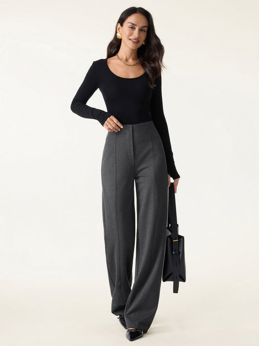 Ponte High-Rise Straight-Leg Pants with Pockets — original photo 1