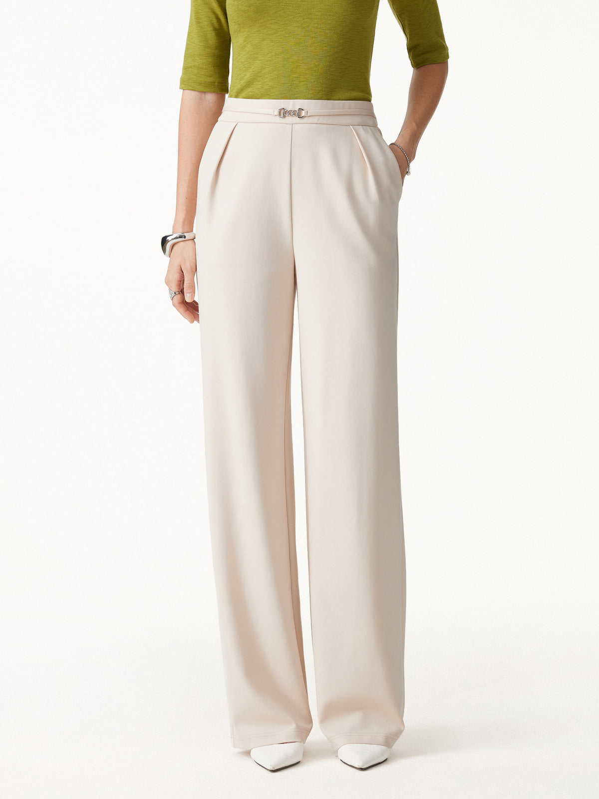 Ponte High-Rise Wide-Leg Pants with Pockets — original photo 4