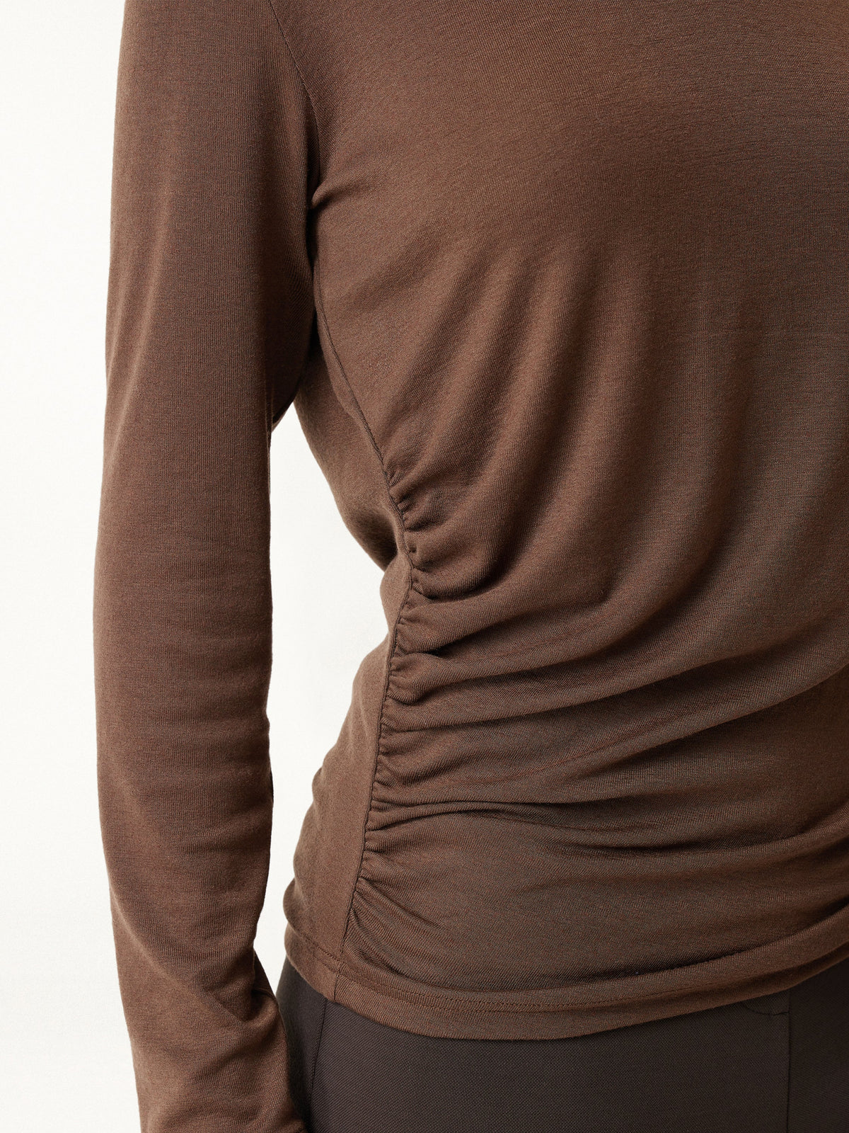 LiteWarm V-Neck Long Sleeve Ruched Top — original photo 5