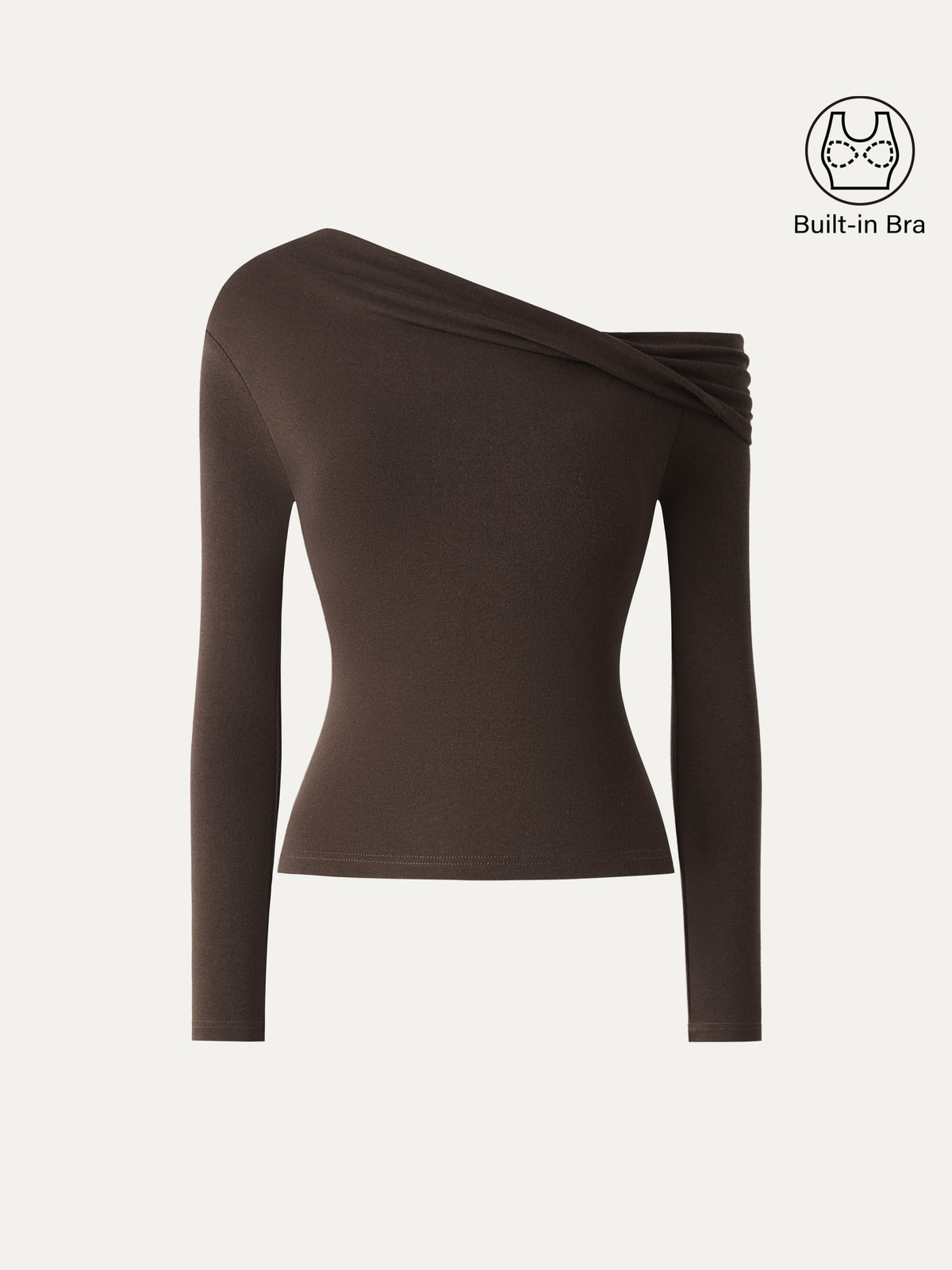 LiteWarm Convertible Neck Long Sleeve Built-In Bra Top — original photo 11
