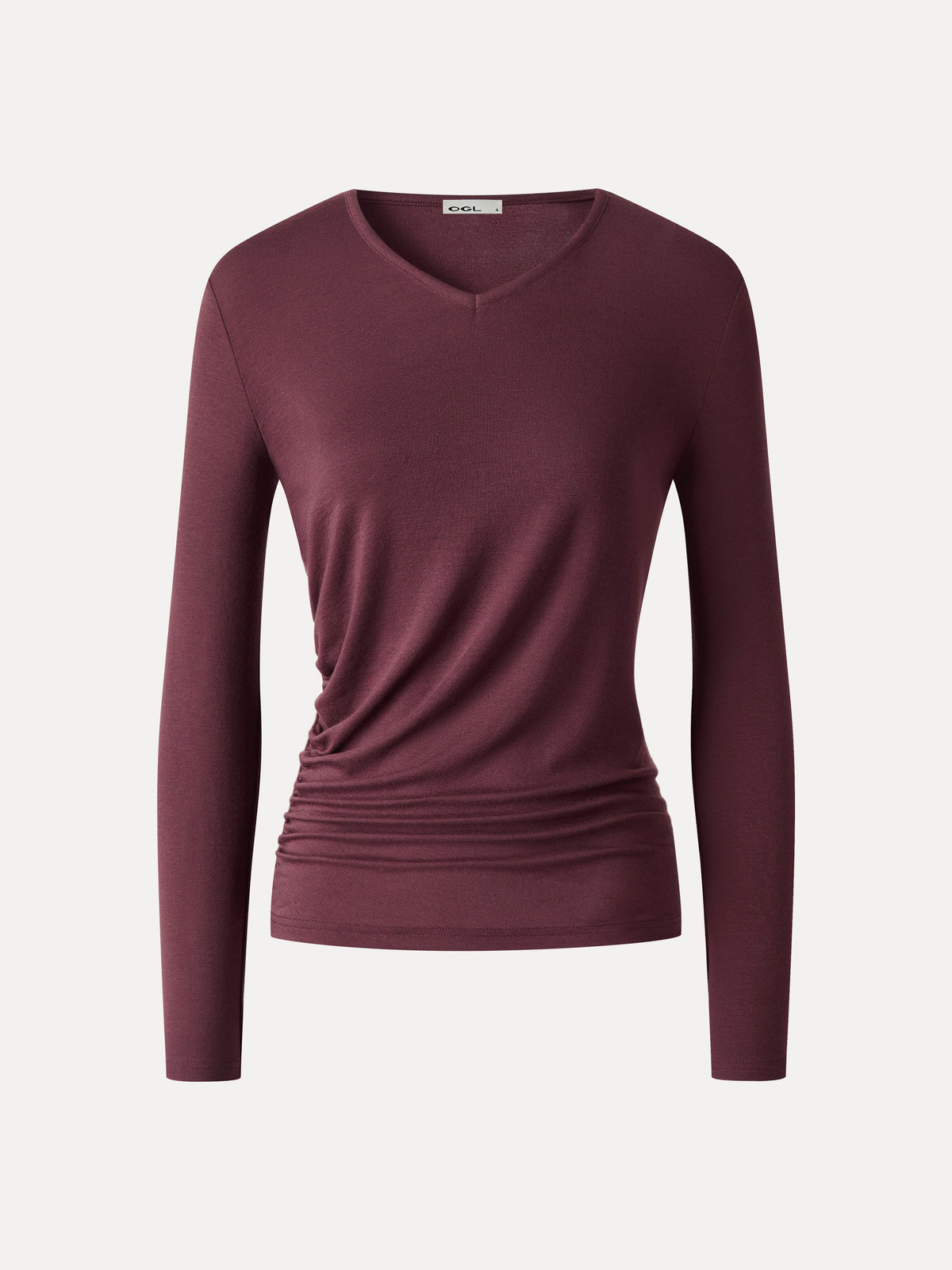 LiteWarm V-Neck Long Sleeve Ruched Top — original photo 16