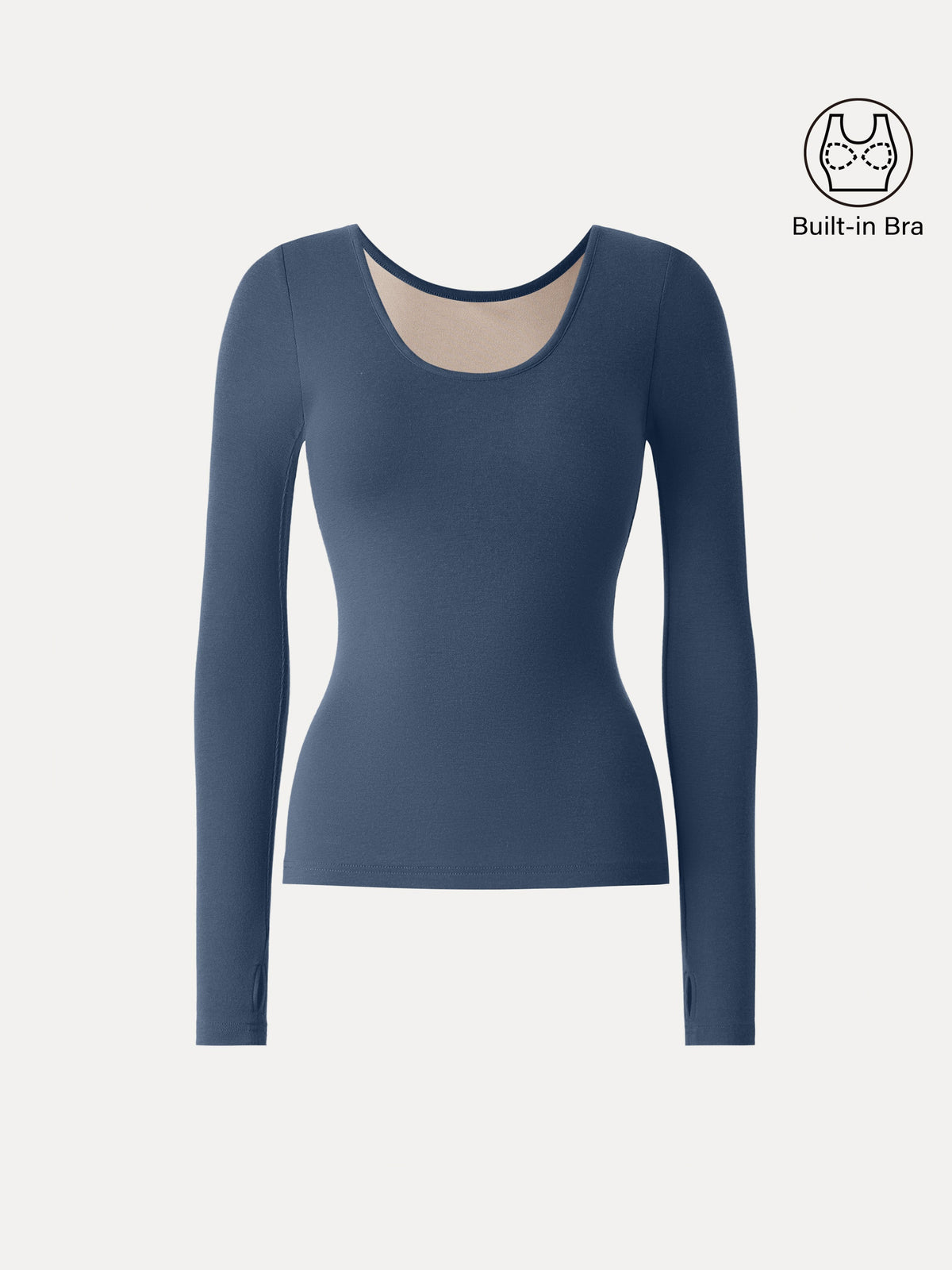 Lyocell Cashmere Scoop Neck Thumbhole Bra Top — original photo 8