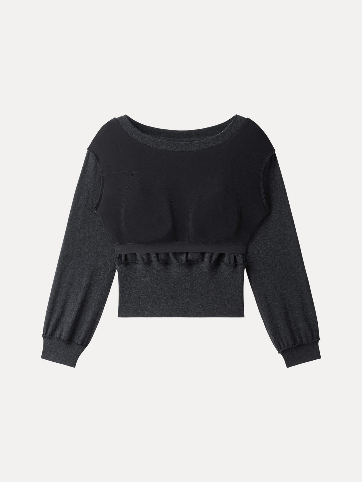 Non-Itchy Wool Blend Boatneck Built-In Bra Top — original photo 6