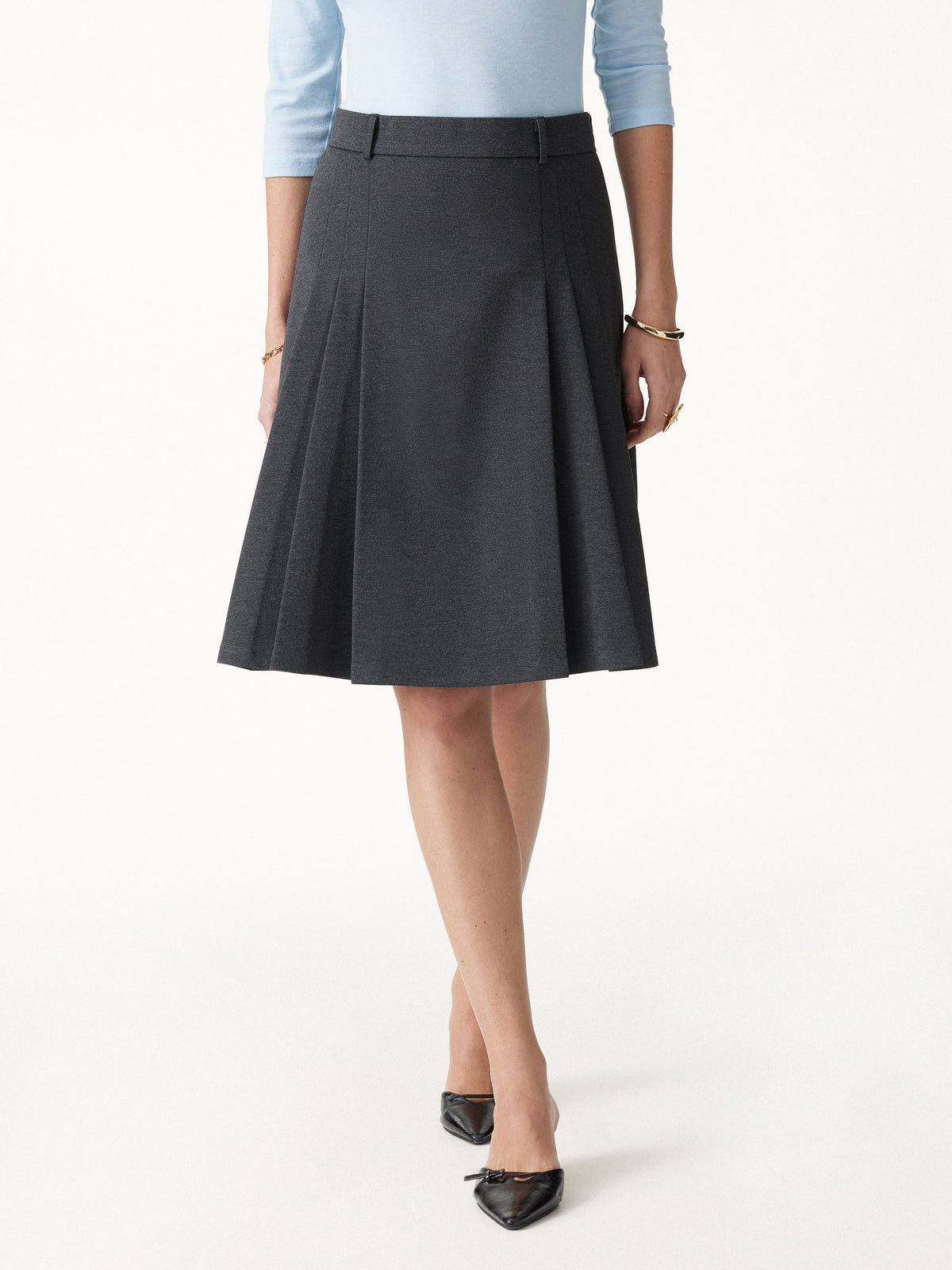 Ponte High-Rise Tucked Knee-Length Skirt — original photo 2