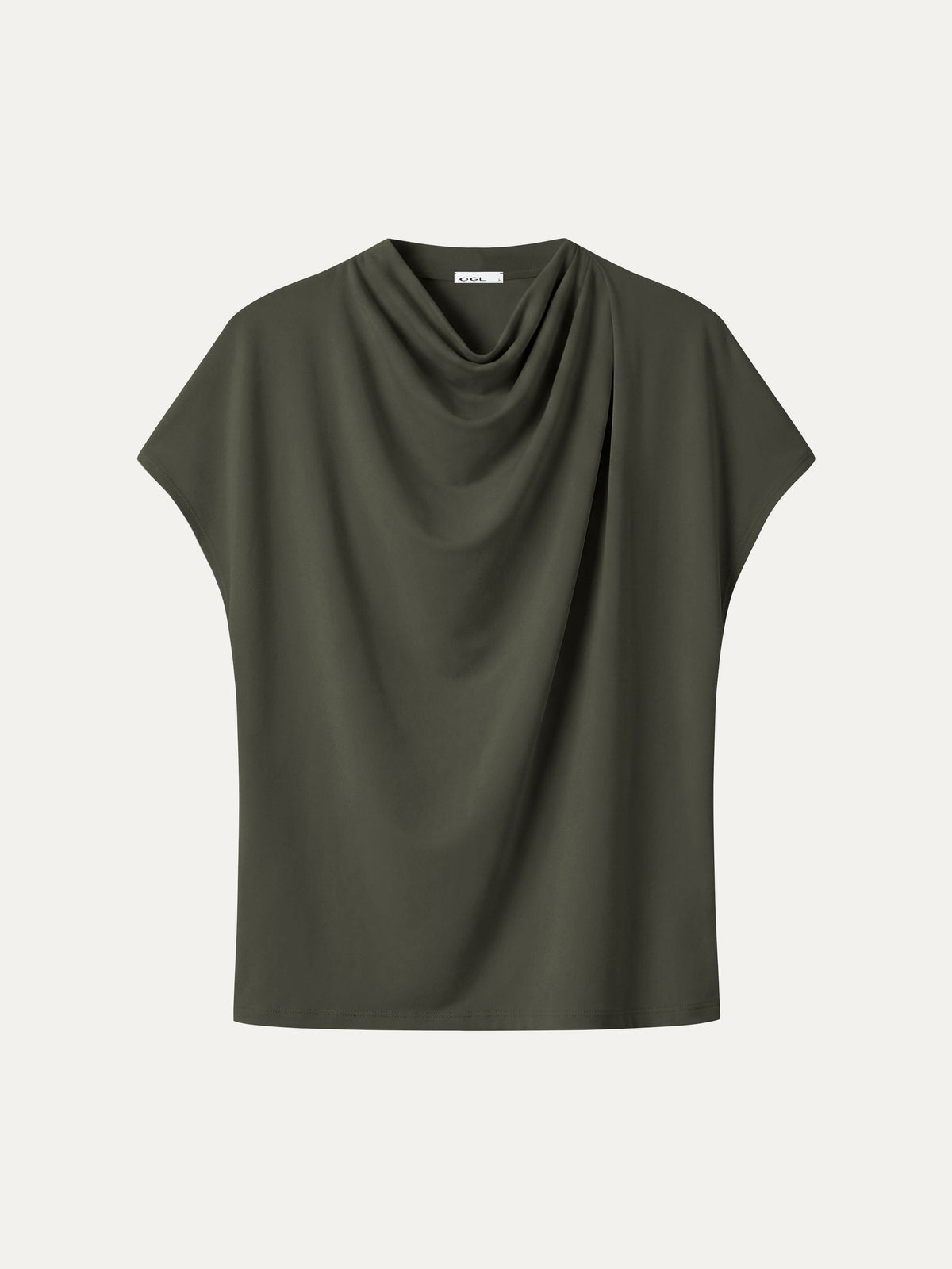 LiteWarm Draped Mock Neck Cap Sleeve Top — original photo 13