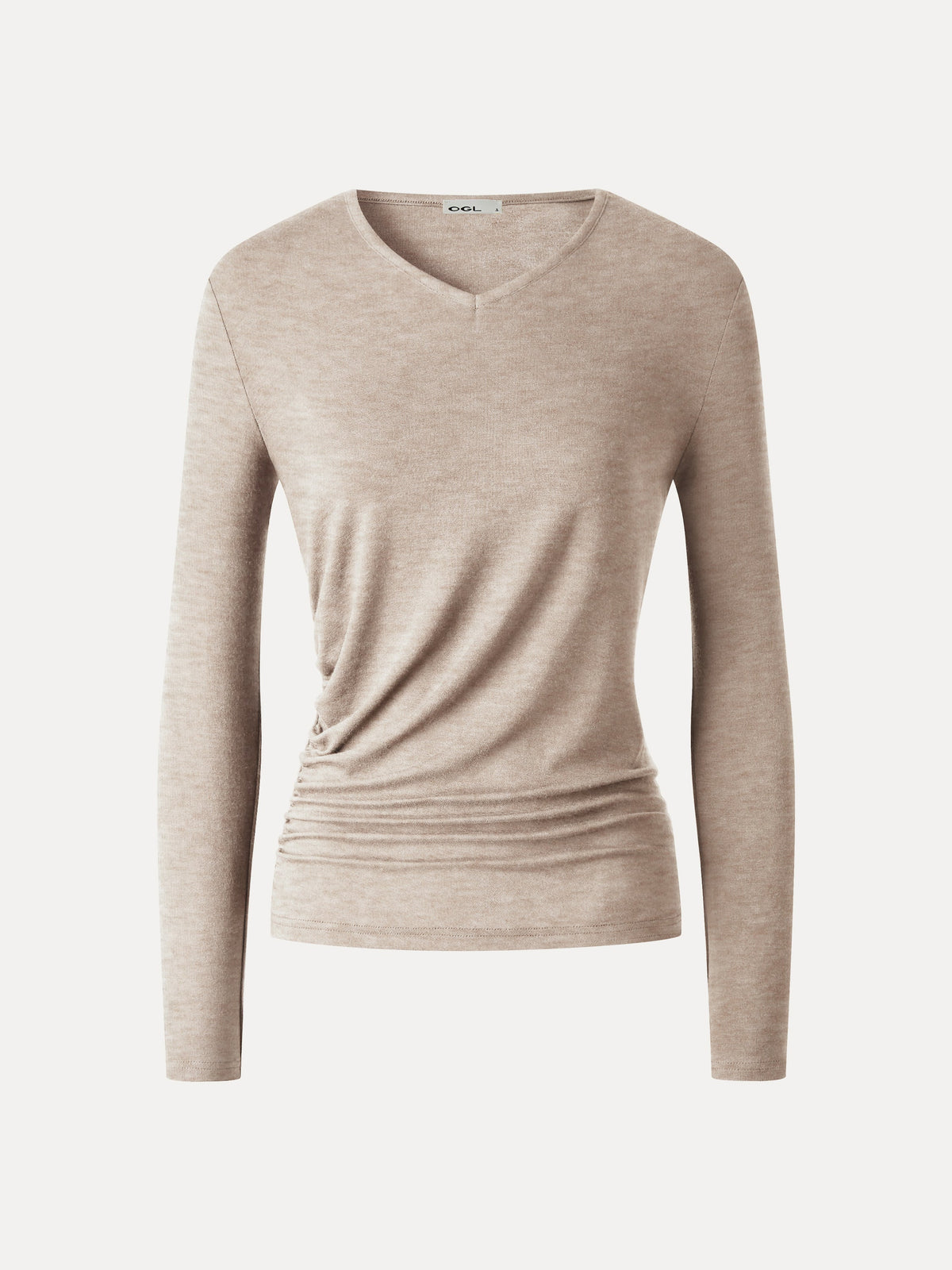 LiteWarm V-Neck Long Sleeve Ruched Top — original photo 12
