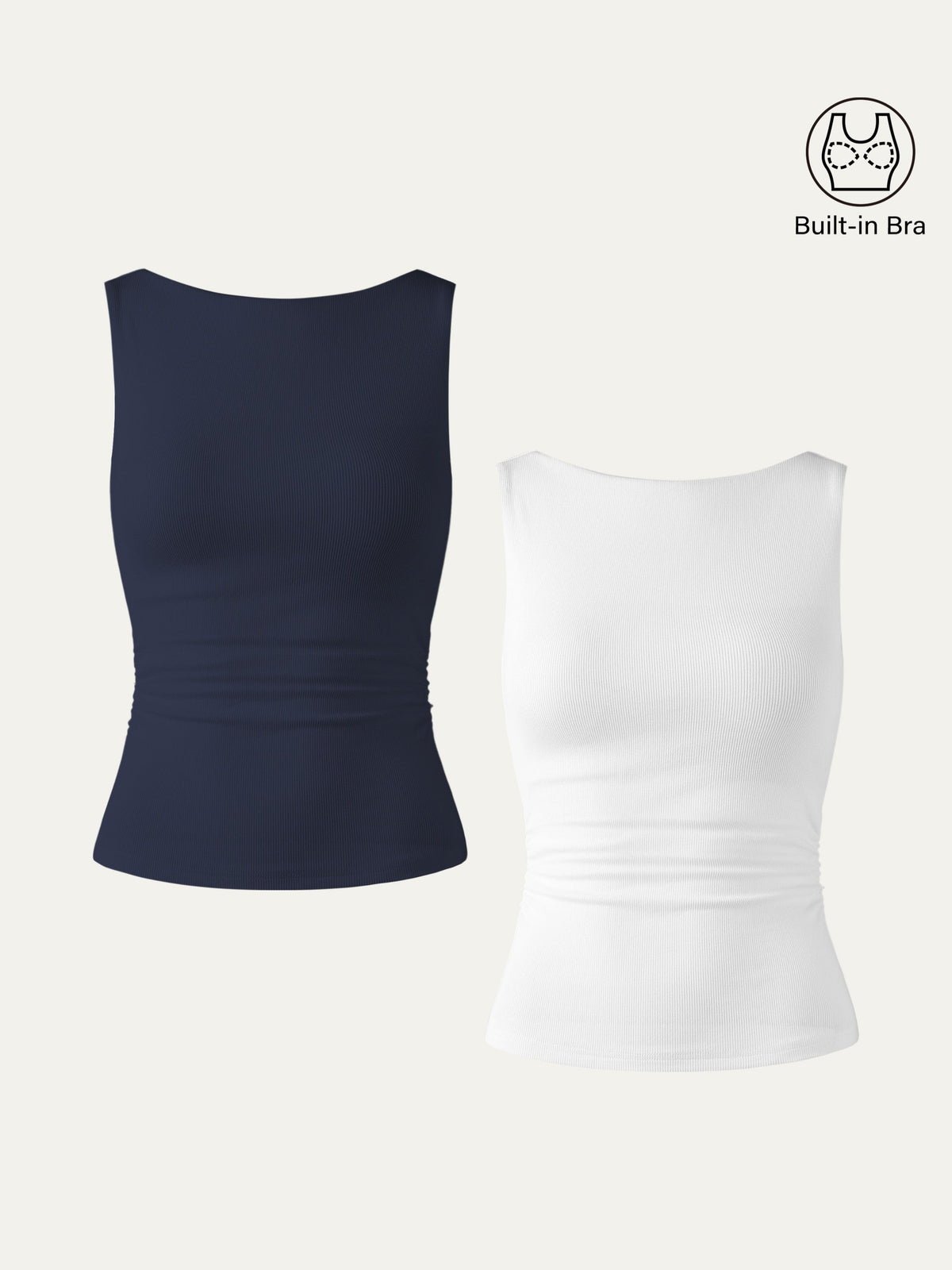 Elastic Open Back Built-In Bra Tank — original photo 16