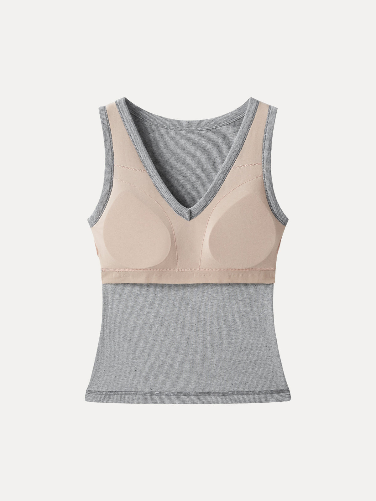 Stretchy V-neck Cotton Built-In Bra Tank — original photo 6