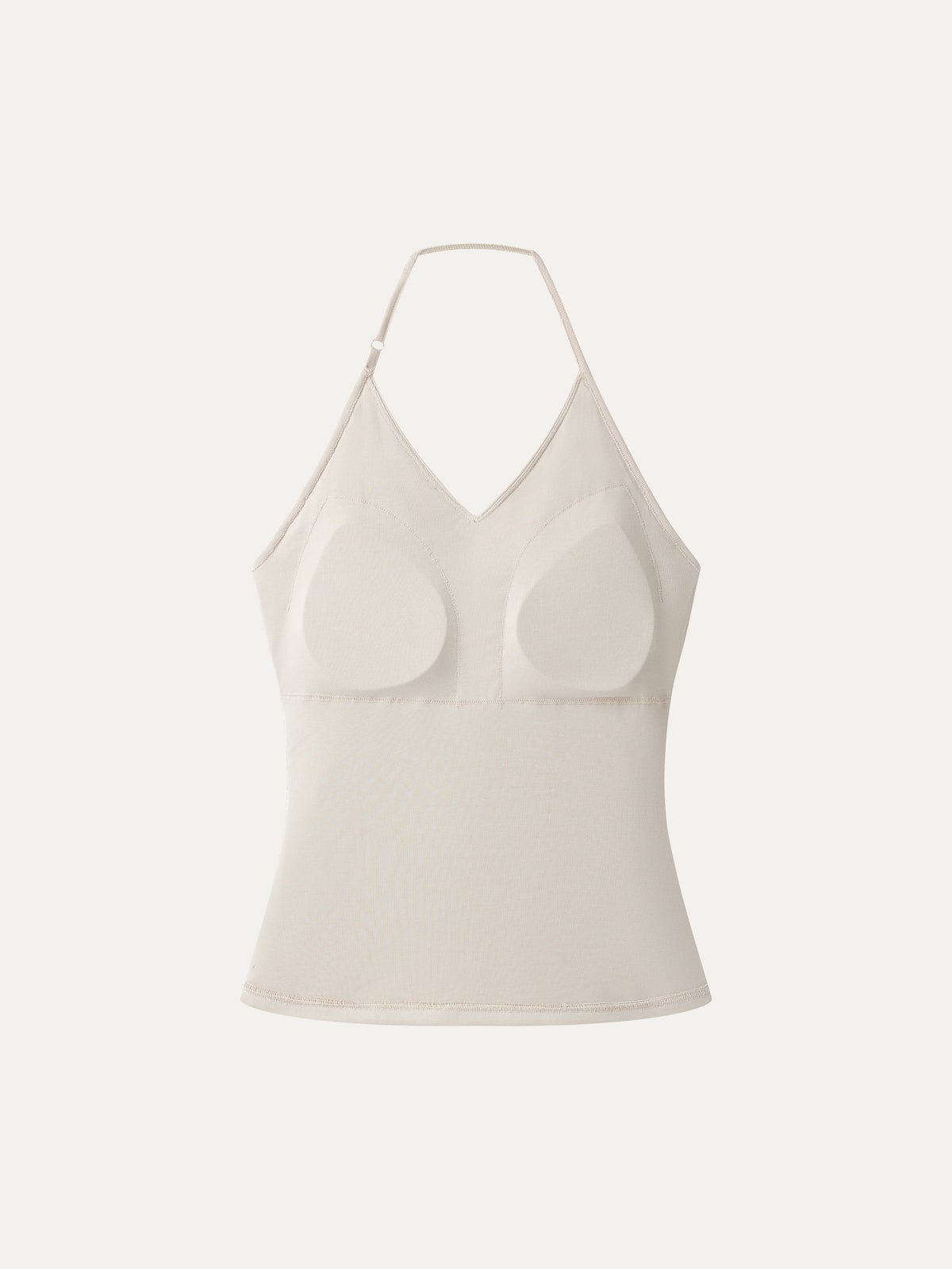 Modal Halter Neck Surplice Ruched Bandless Built-In Bra Top — original photo 7