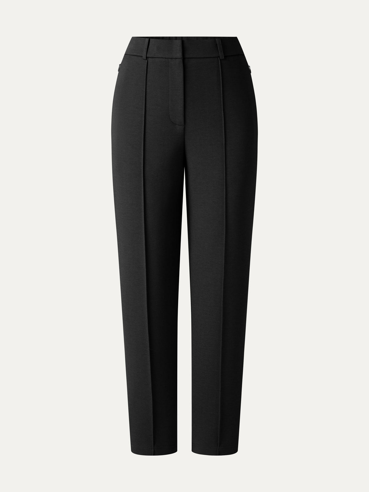 Modal Blend Ponte High-Rise Ankled Slim-Straight Pants with Pockets — original photo 8