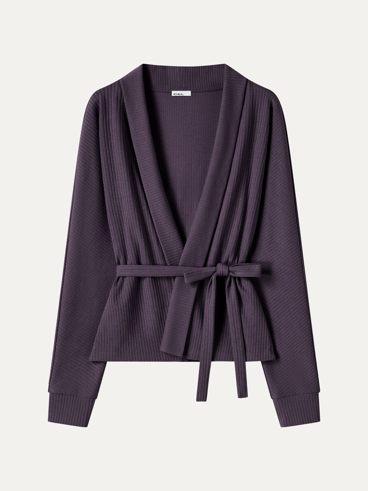 Textured Cotton Blend Lapel Belted Open-Front Jacket — original photo 9