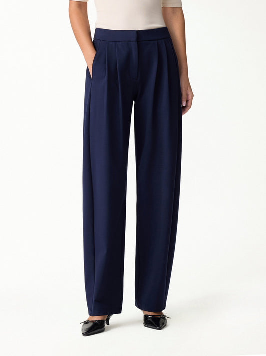 Ponte Low-Rise Ankled Barrel Pants with Pockets — original photo 1