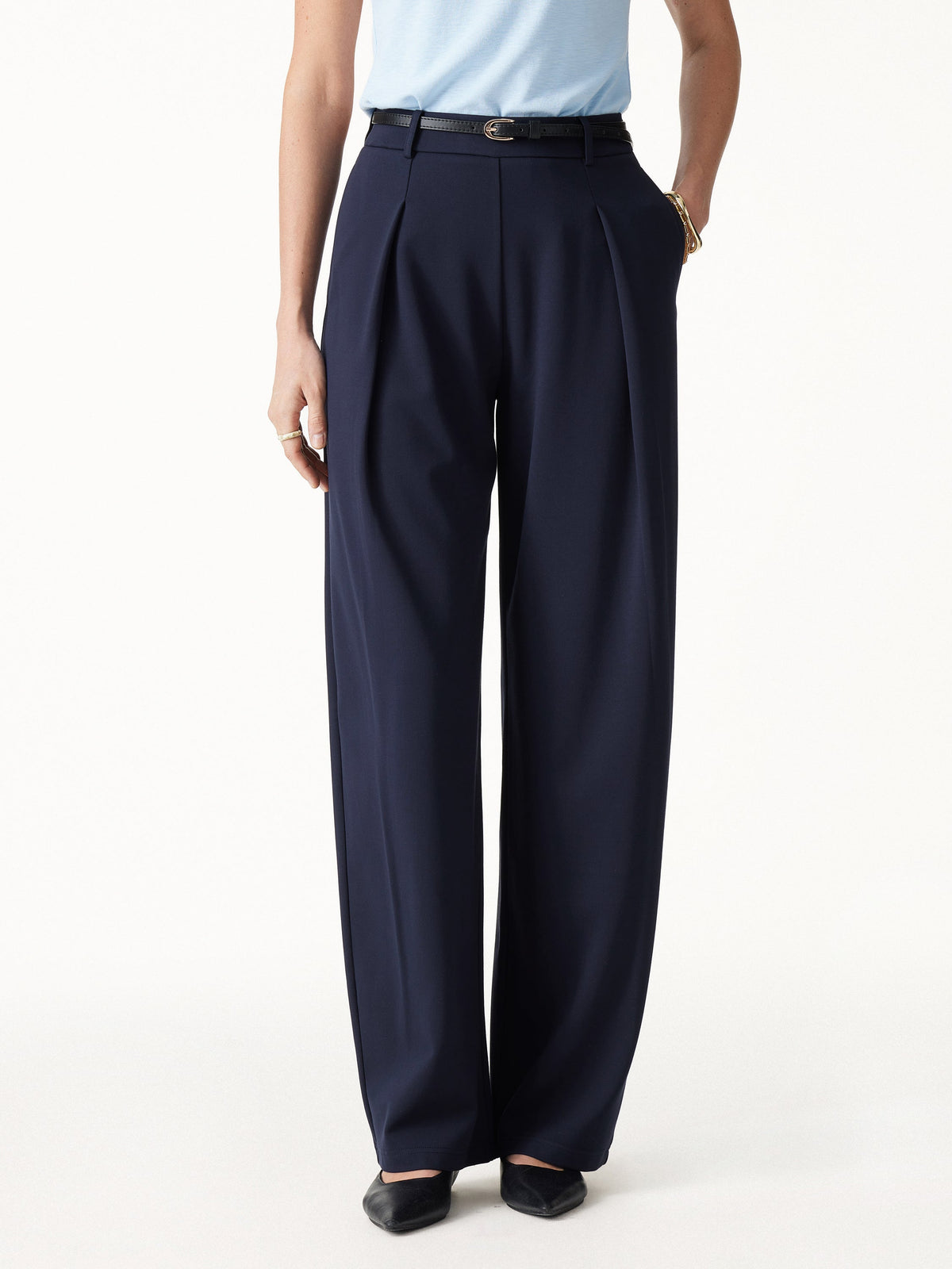 Ponte High-Rise Barrel Pants with Pockets — original photo 1