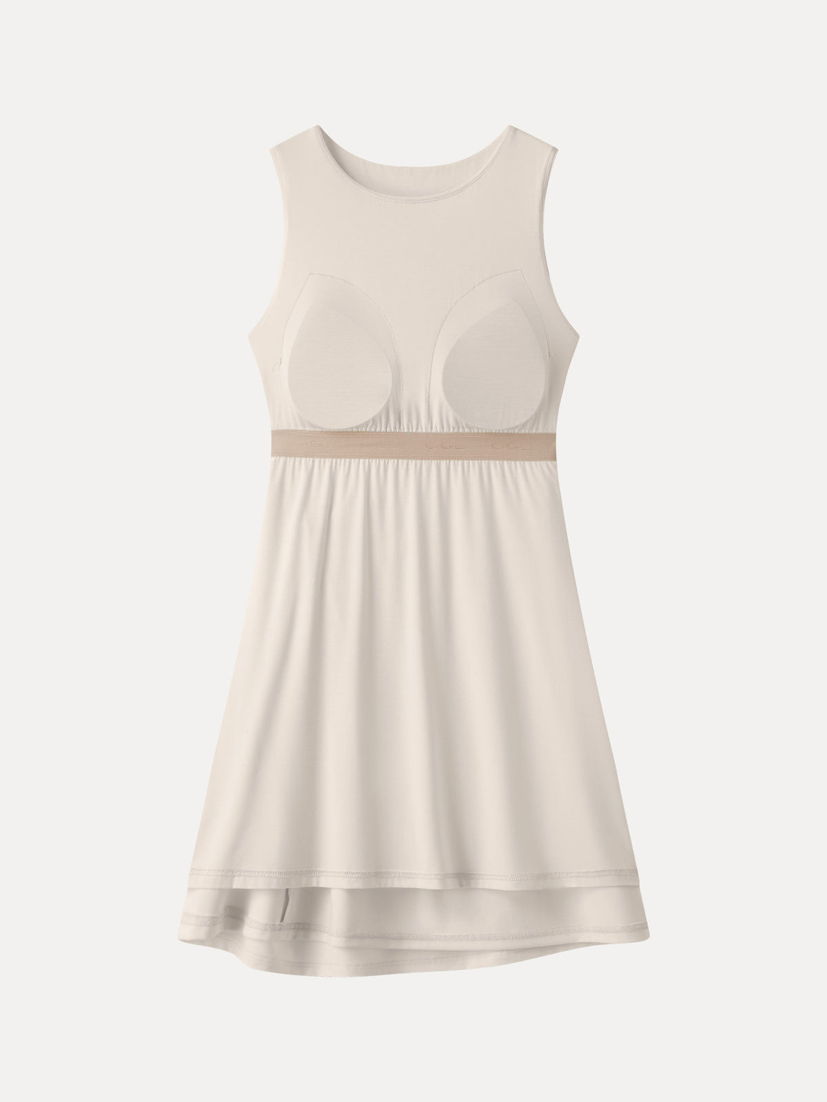 Ribbed Round Neck Sleeveless Side-Twist Mini Built-In Bra Dress — original photo 7