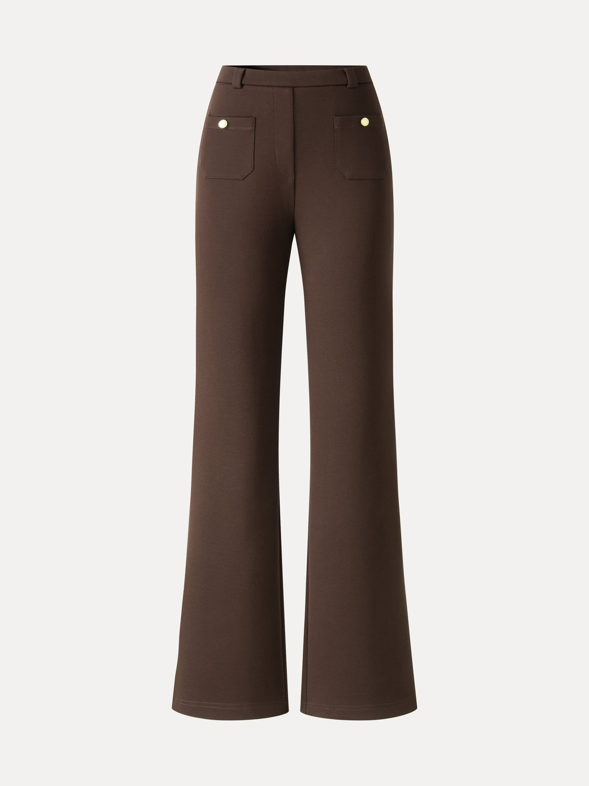Bamboo-Blend Mid-Rise Flared Pants with Pockets — original photo 7