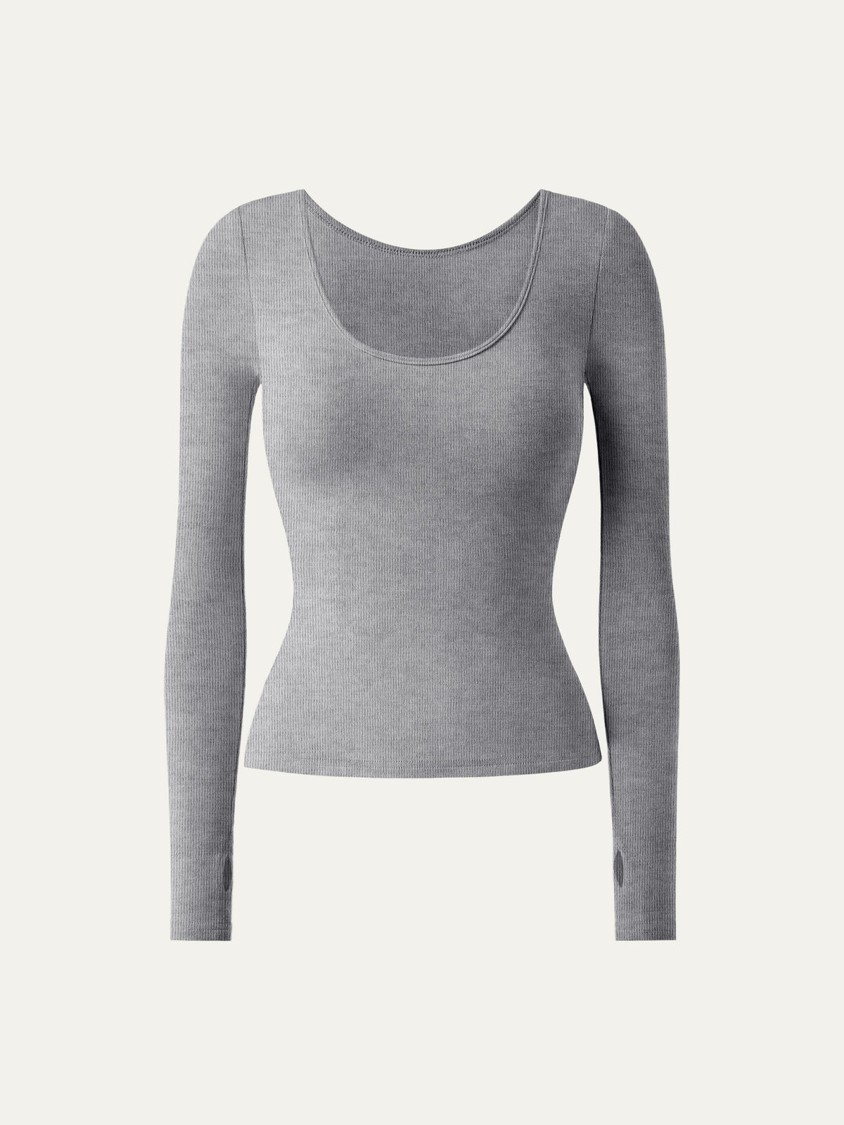 Lyocell-Wool Round Neck Long Sleeve Reversible Top — original photo 16