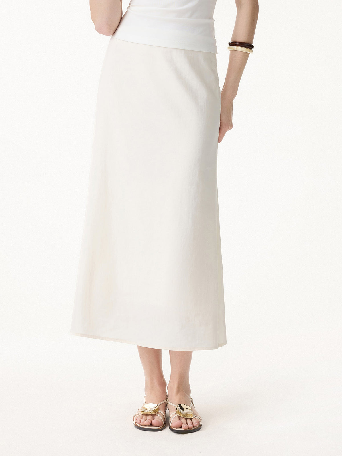 Lyocell-Linen Blend Maxi Flared Pull-On Skirt — original photo 3
