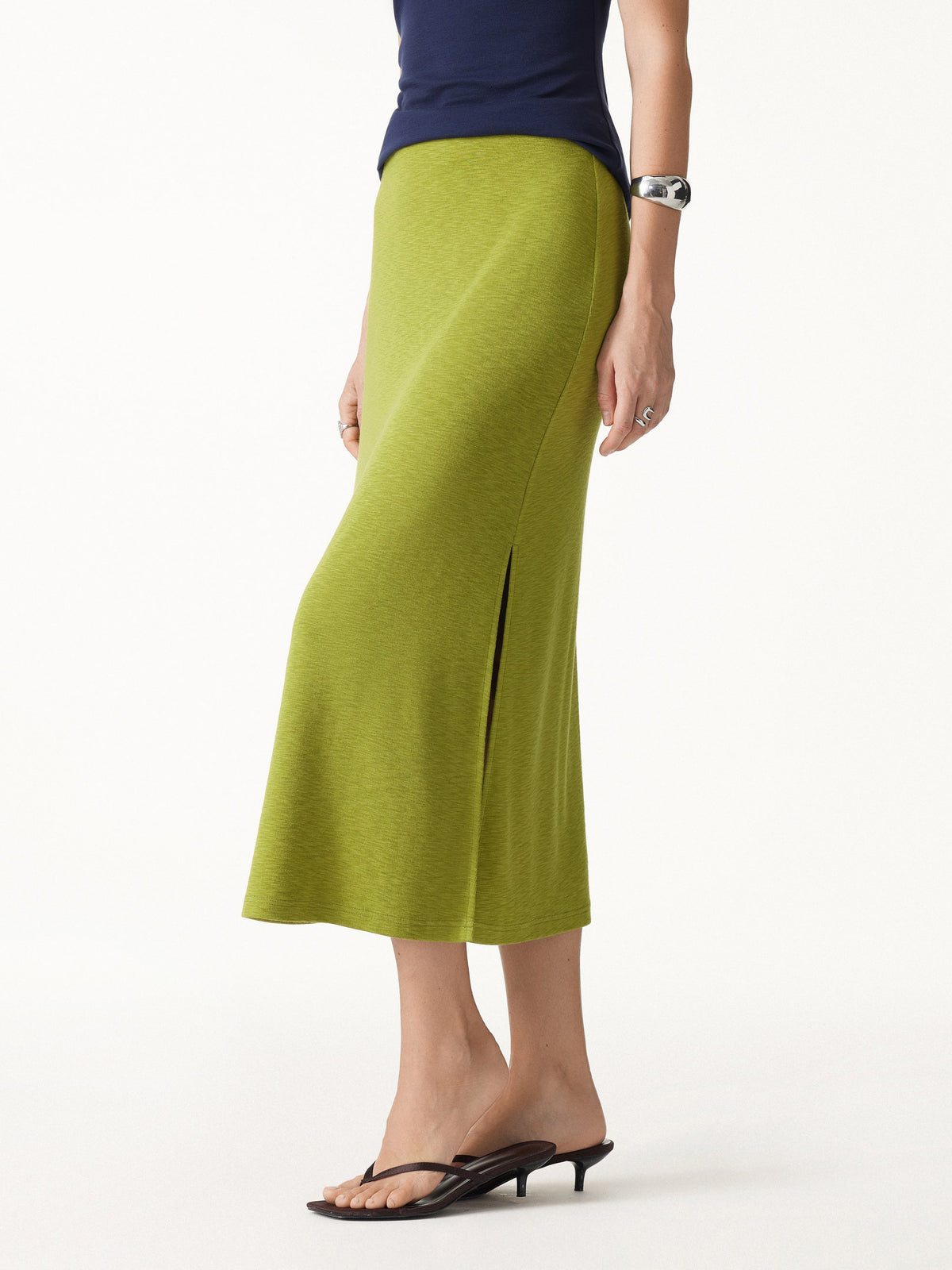 LiteWarm Side-Slit A-Line Midi Skirt — original photo 10