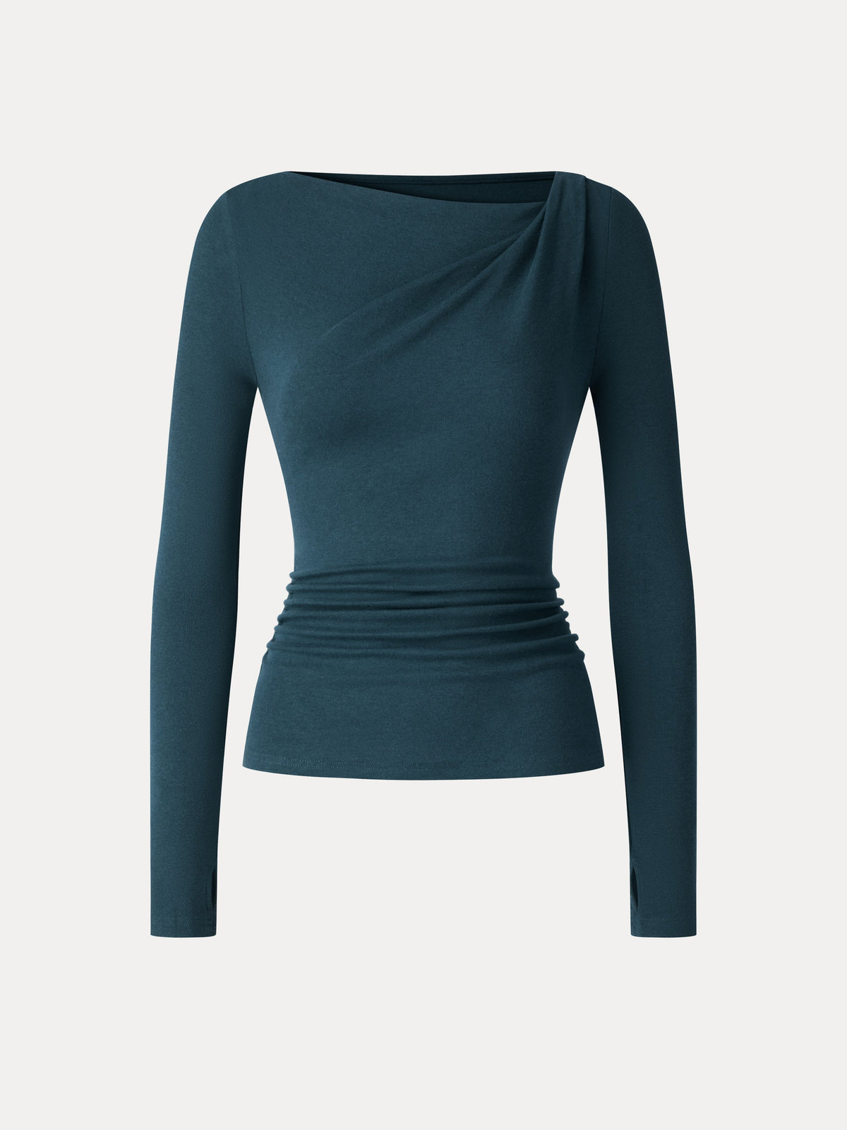 LiteWarm Asymmetrical Neck Long Sleeve Ruched Top — original photo 10