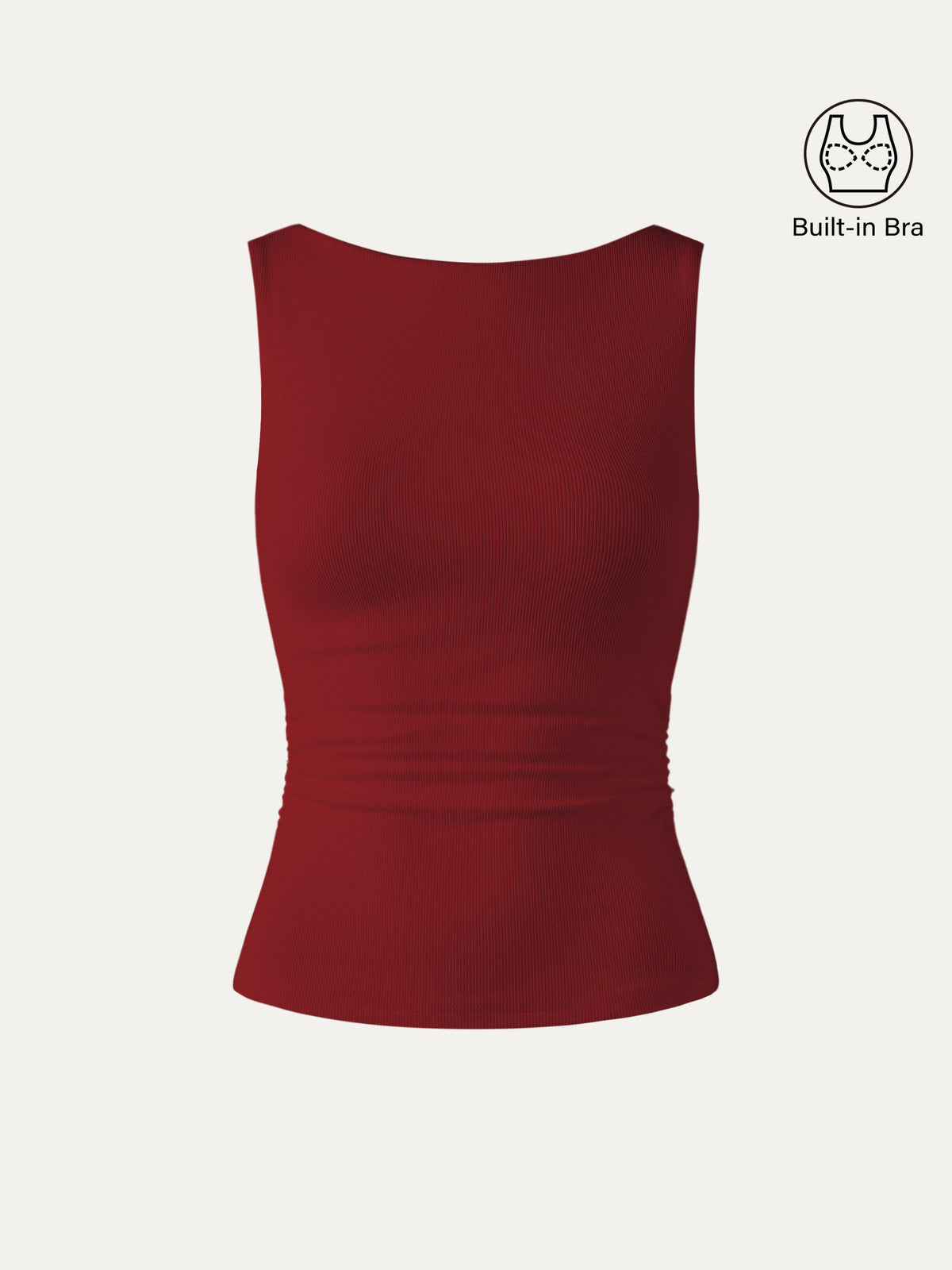 Elastic Open Back Built-In Bra Tank — original photo 8