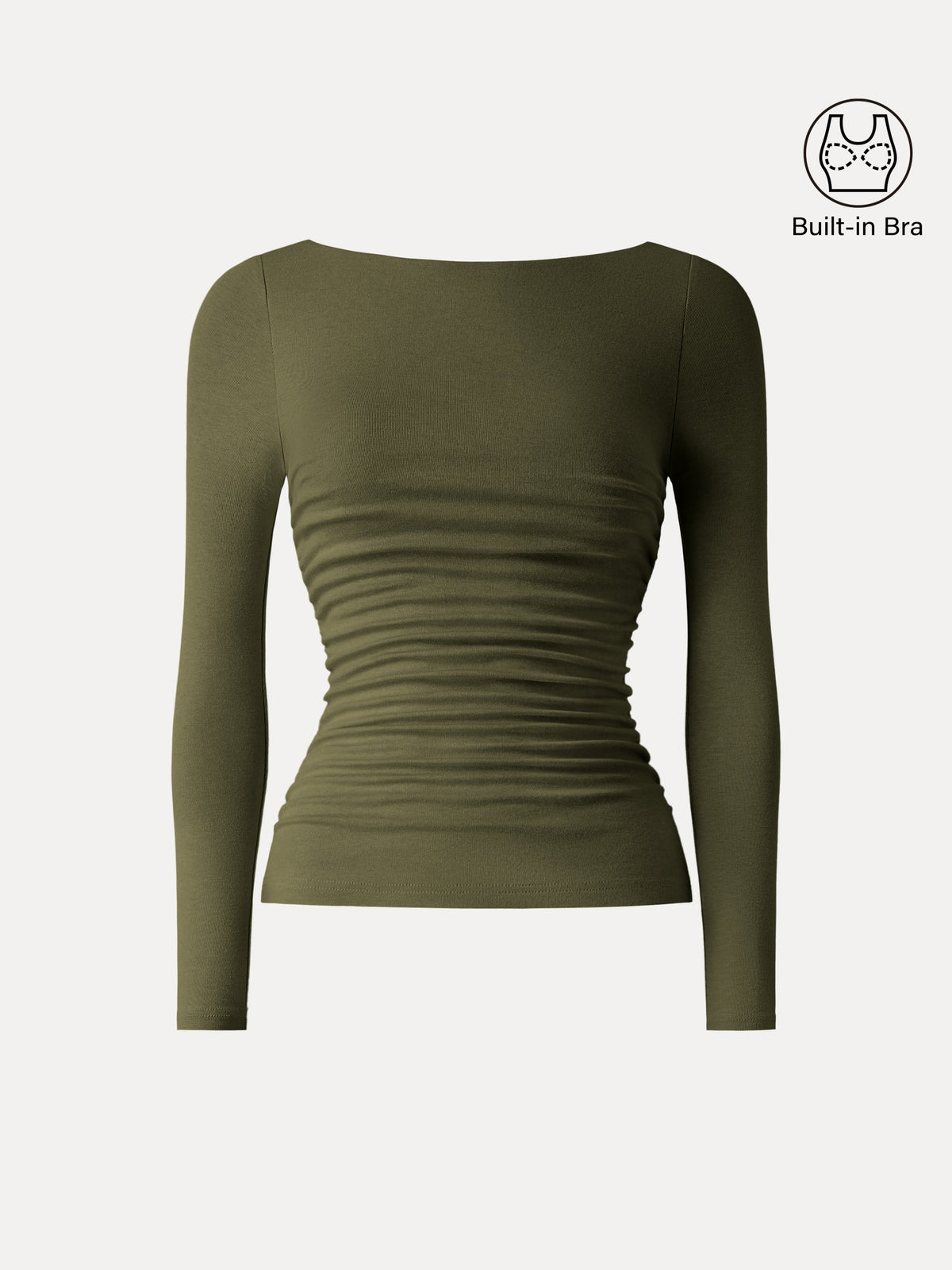 LiteWarm Boatneck Ruched Built-In Bra Top — original photo 10