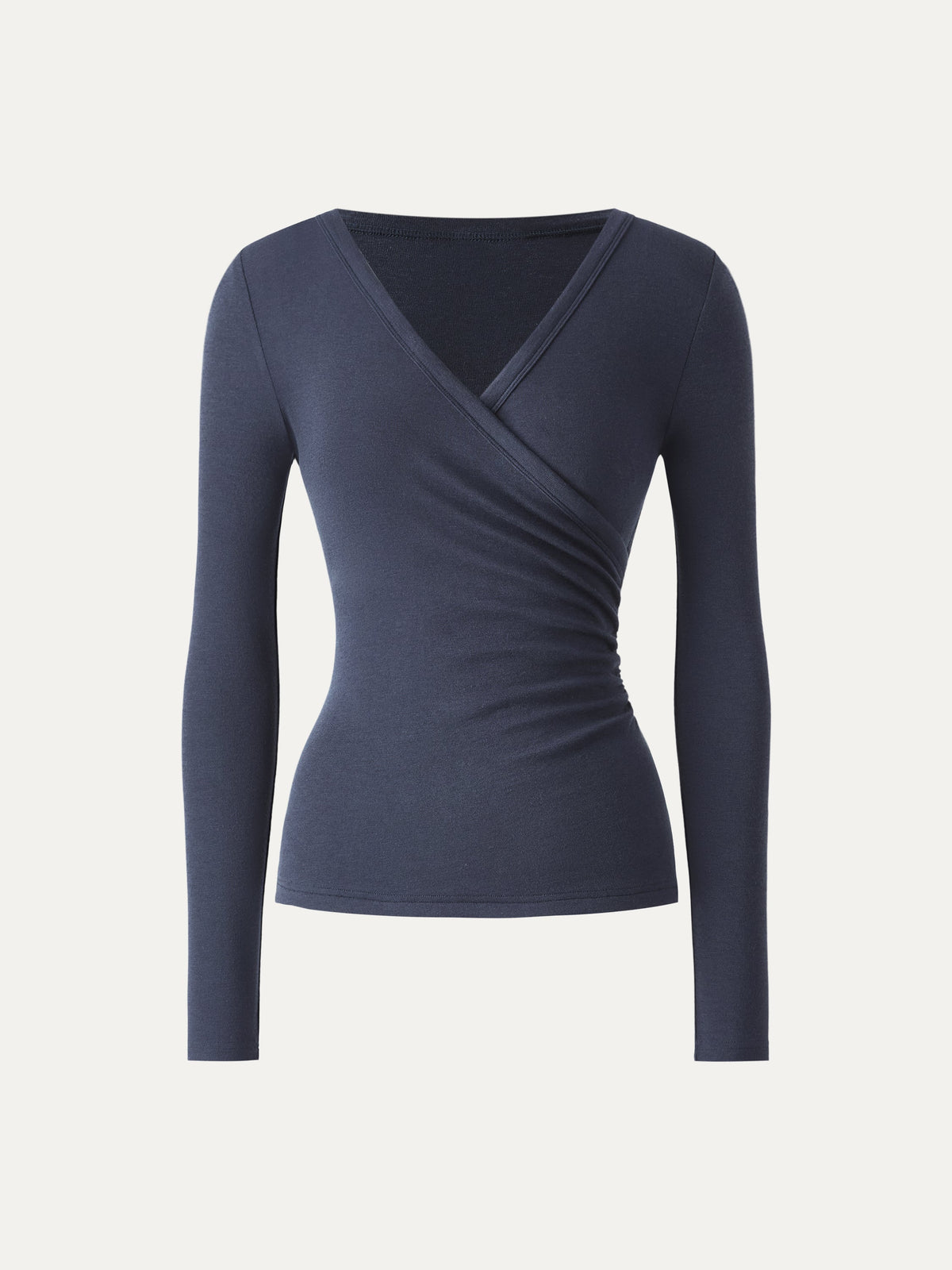 Eco-MiYaMoon® Surplice Ruched Long Sleeve Top — original photo 7
