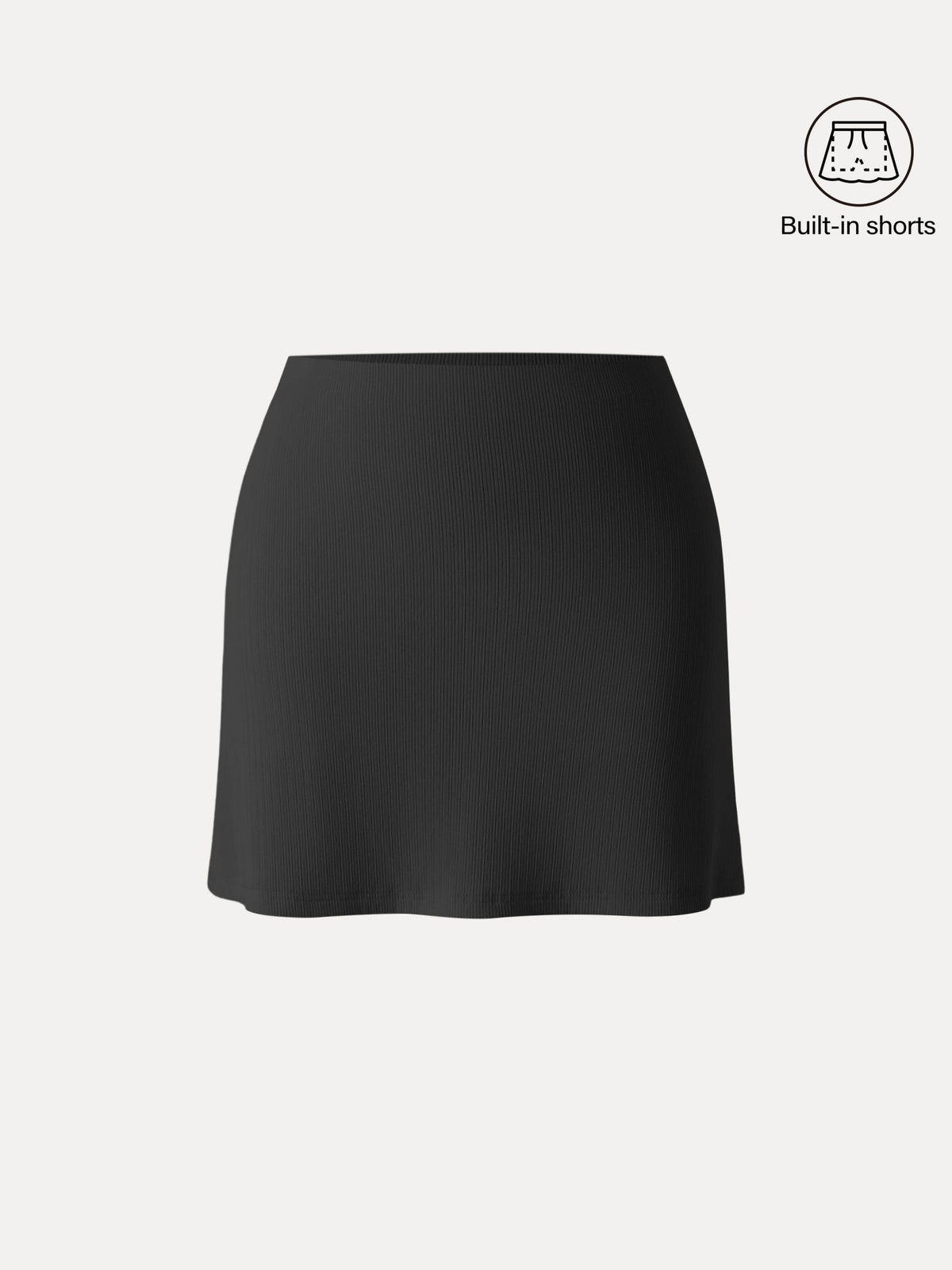 Stretch Cotton Pointelle A-line Mini Skirt with Built-in Shorts — original photo 9
