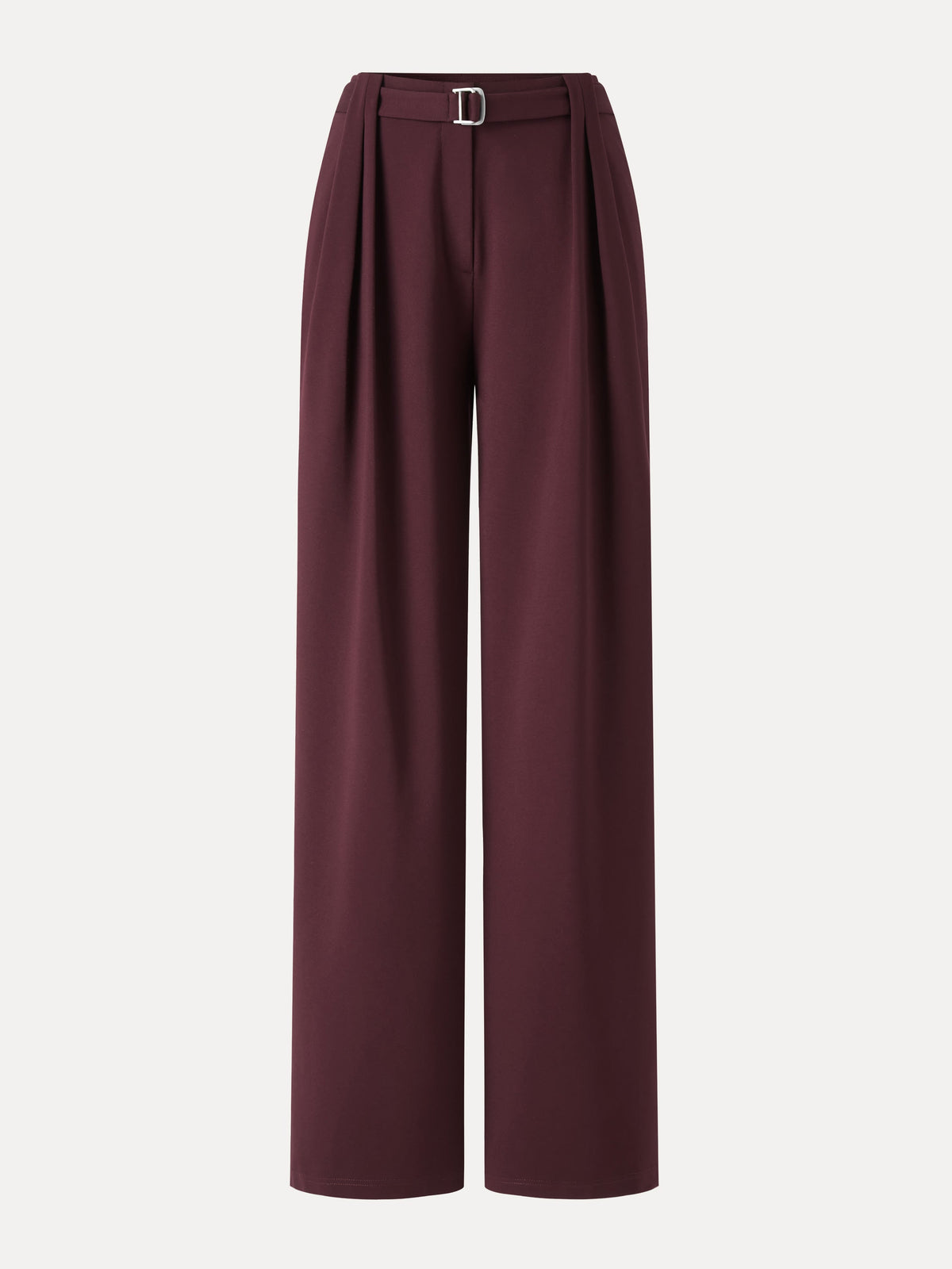 Stretch Ponte High-Rise Belted Wide-Leg Pants with Pockets — original photo 9