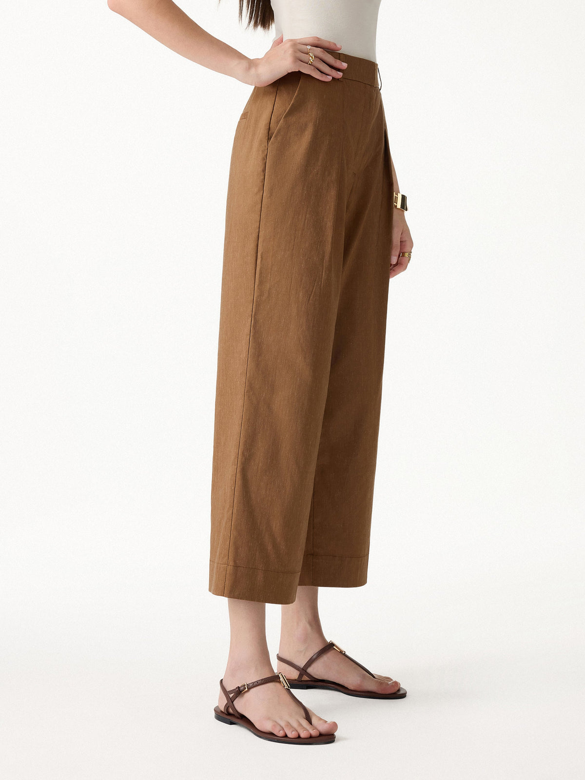 Linen Cropped Wide Leg Pants — original photo 1