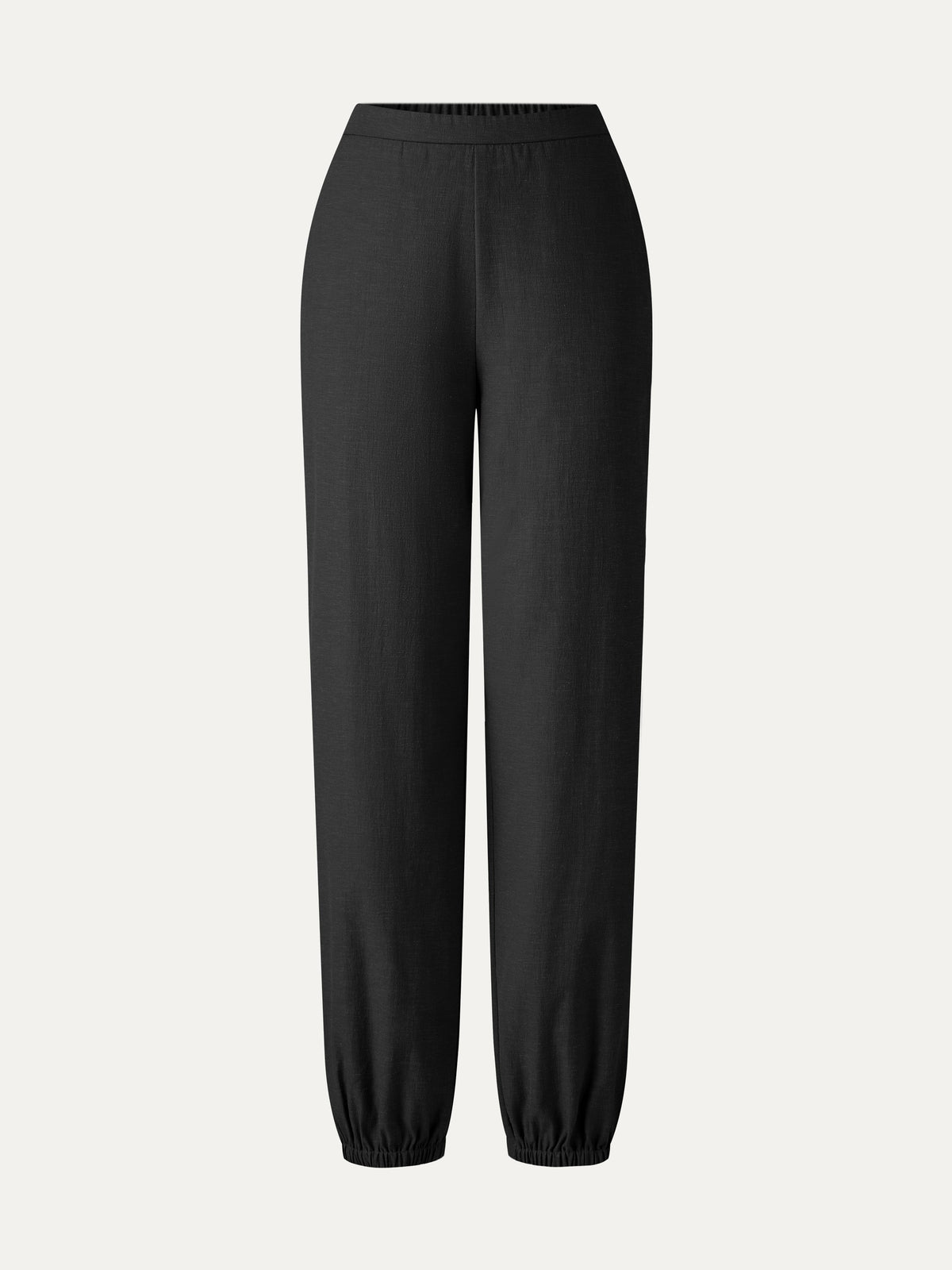 Linen-like High-Rise Balloon Jogger Pants with Pockets — original photo 8