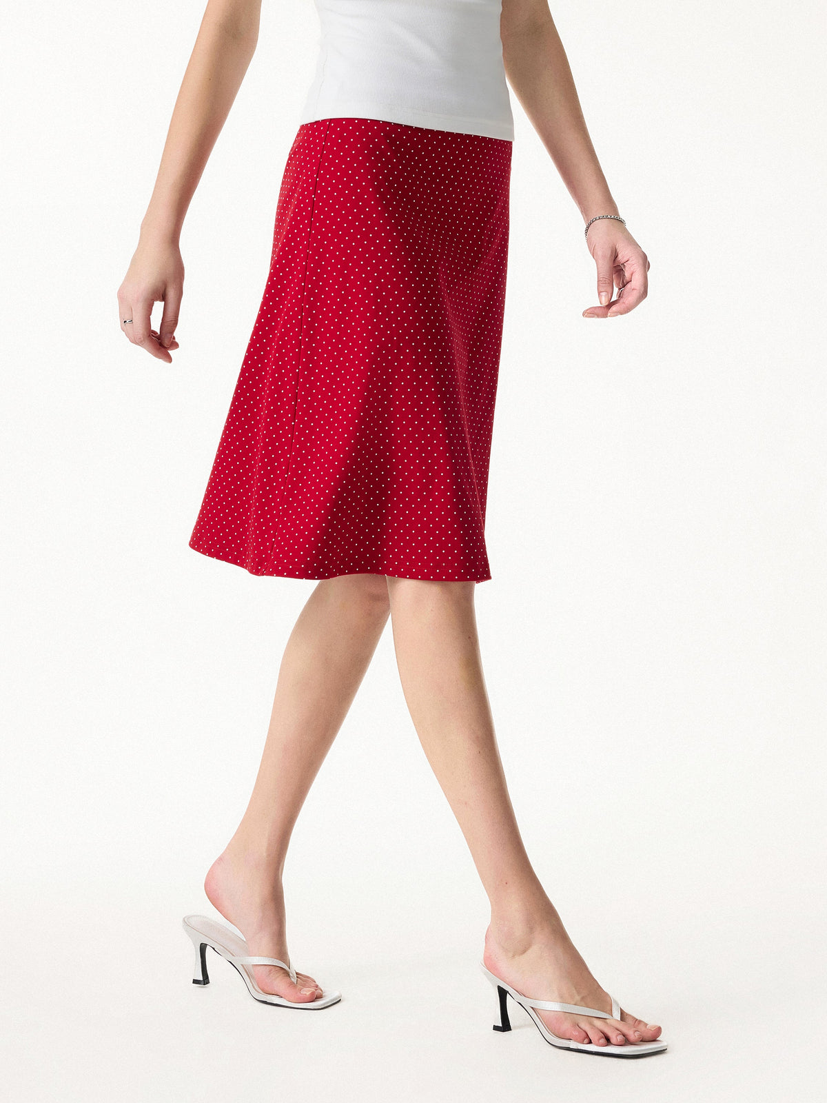 Stretch Cotton Polka Dot A-Line Flare Skirt Limited Edition — original photo 1
