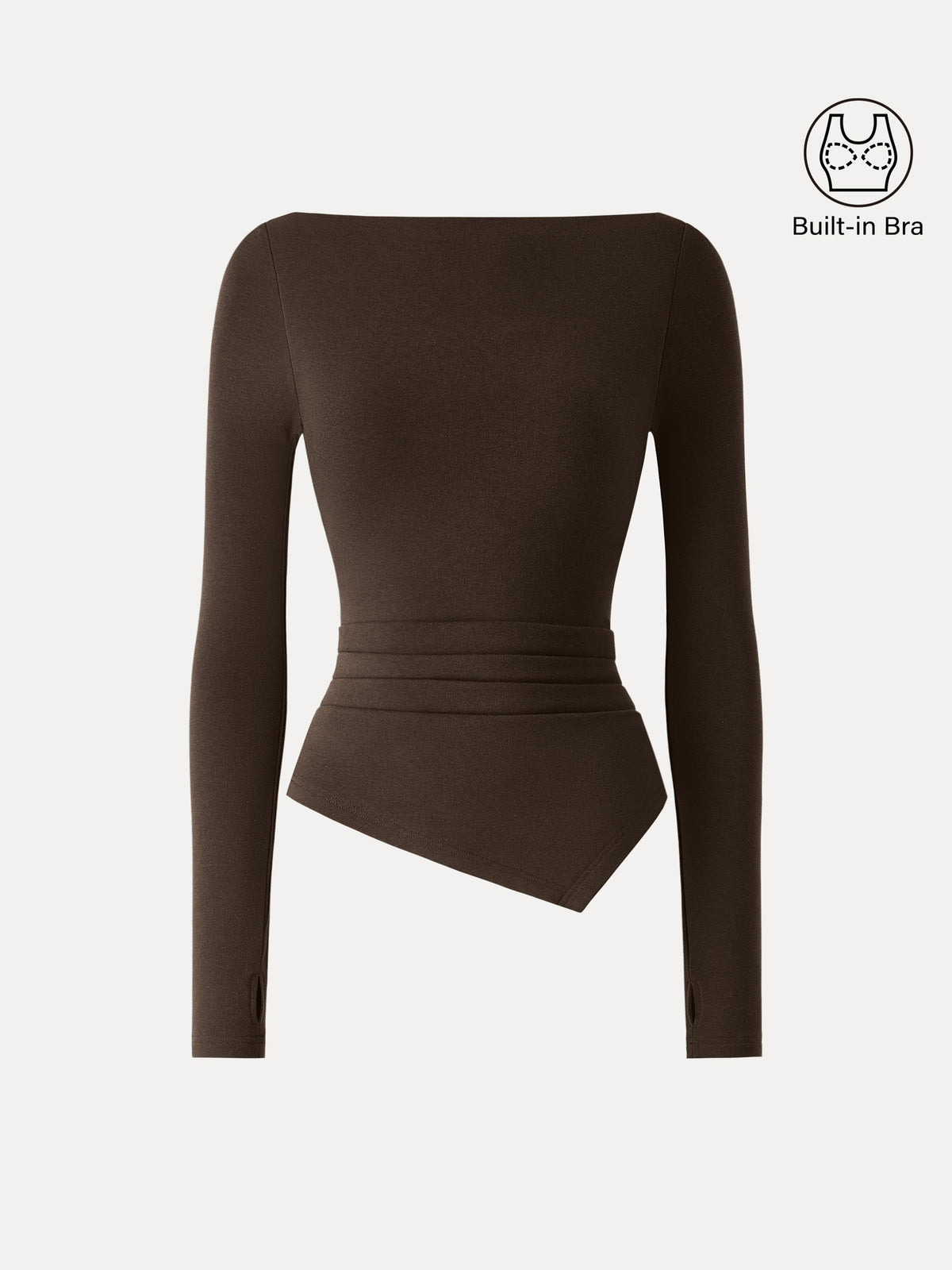 ProWarm Boatneck Side Tucks Asymmetrical Built-In Bra Top — original photo 13