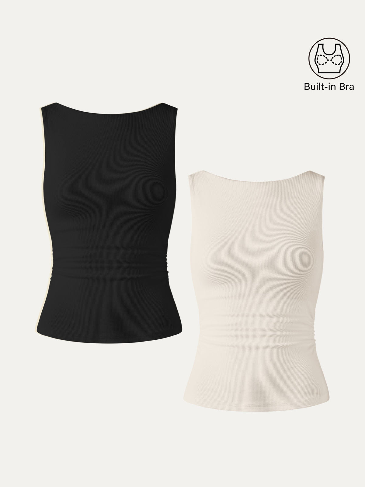 Elastic Open Back Built-In Bra Tank — original photo 20